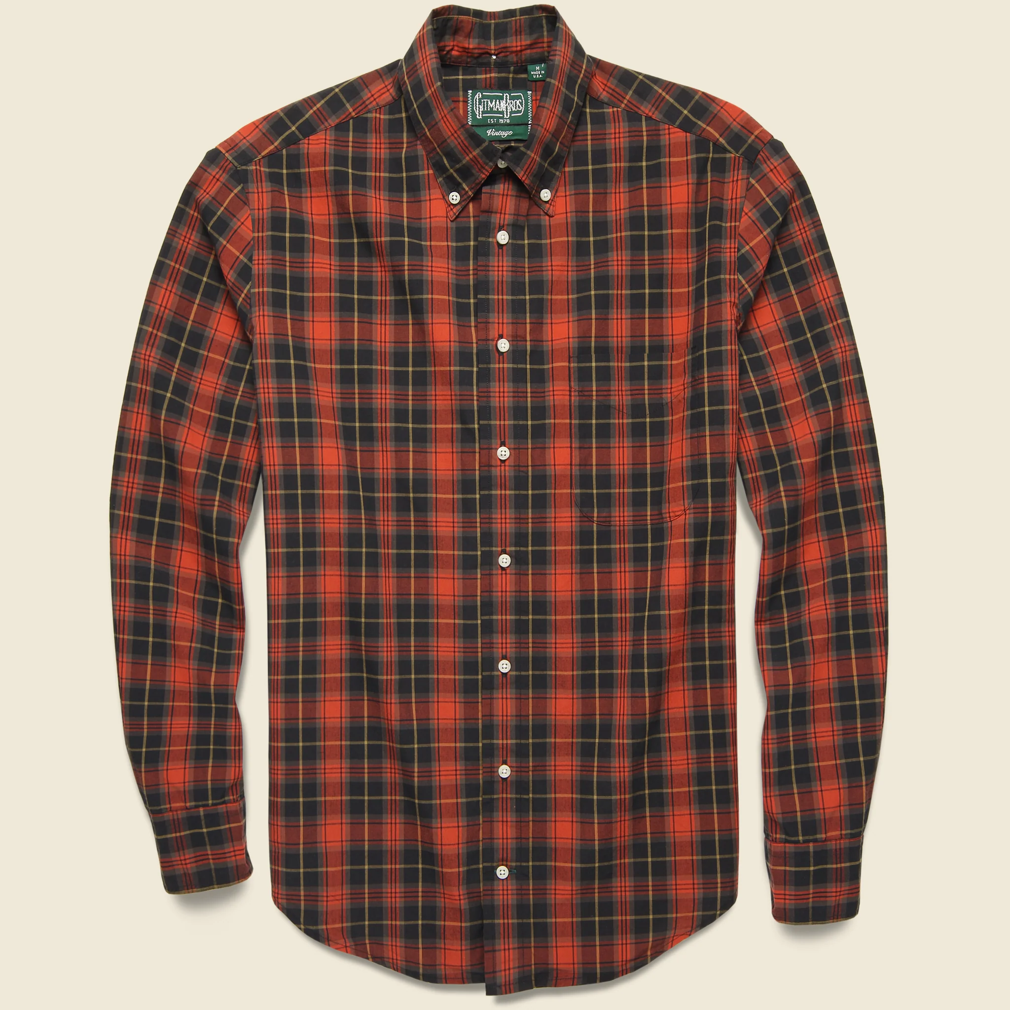 Beefy Poplin Shirt - Black/Red