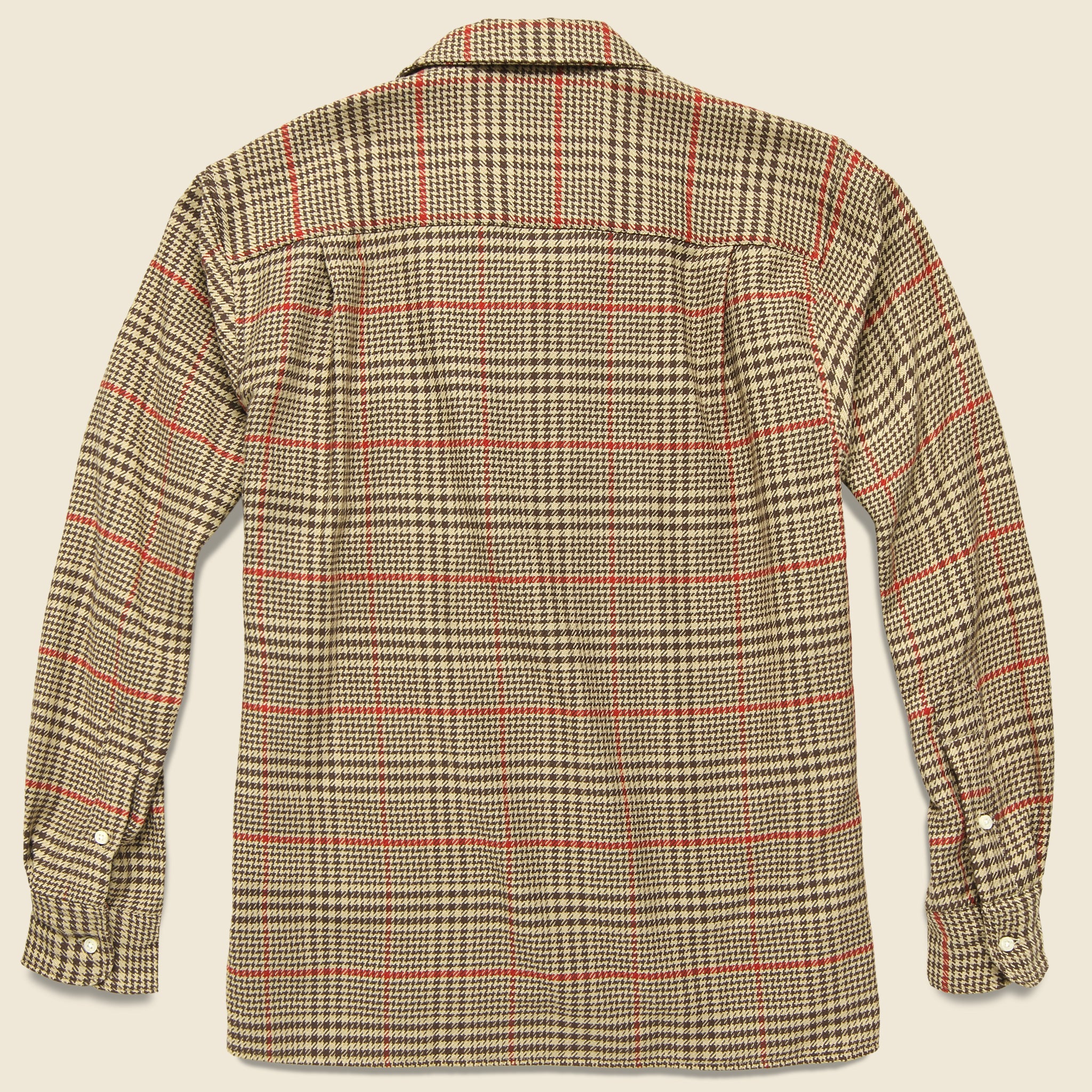 Houndstooth Tweed Shirt - Brown/Red - Image 2