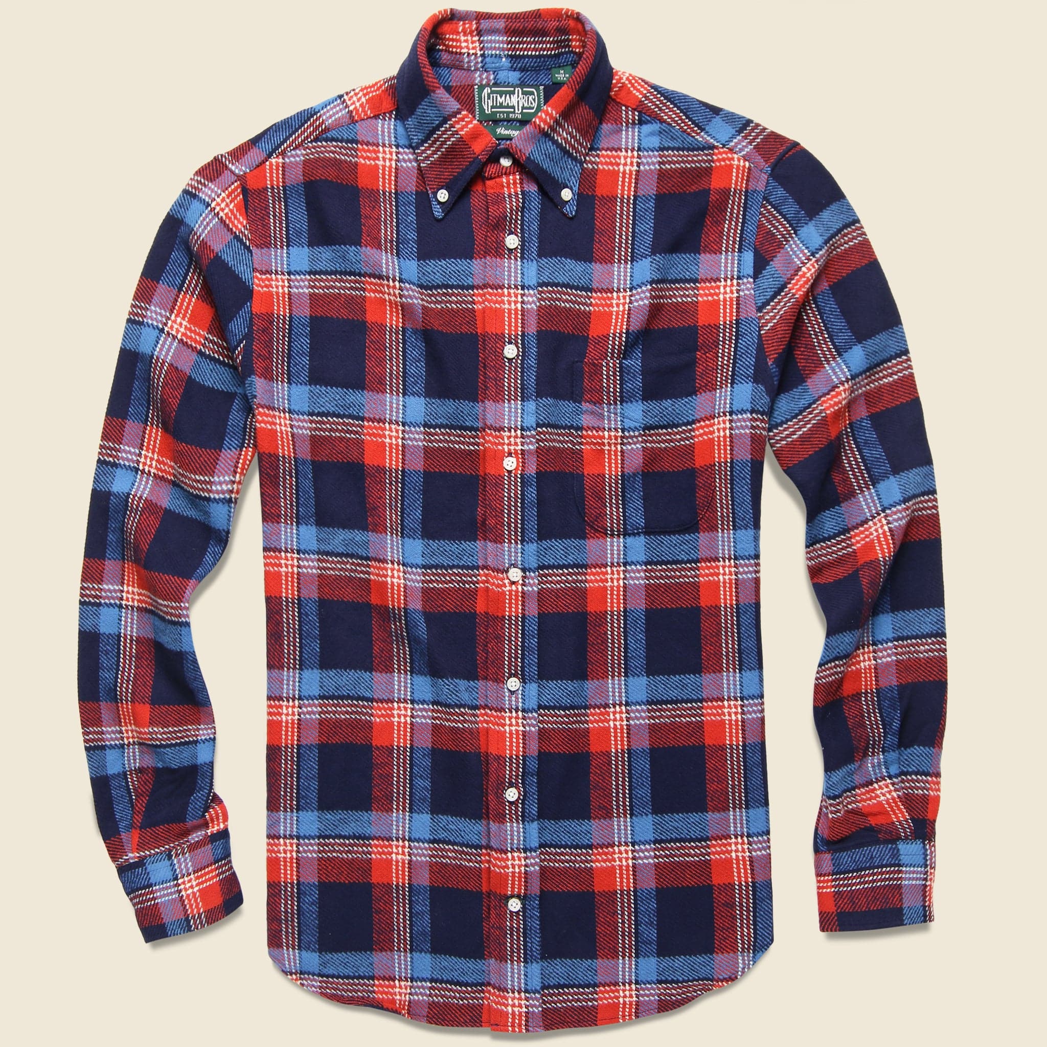 Wyoming Triple Yarn Flannel - Red/Blue Plaid