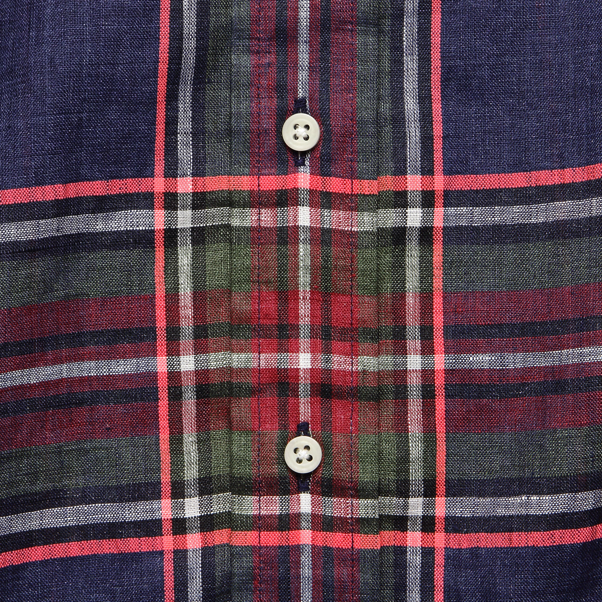 Archive Madras Oxford Shirt - Navy - Image 3