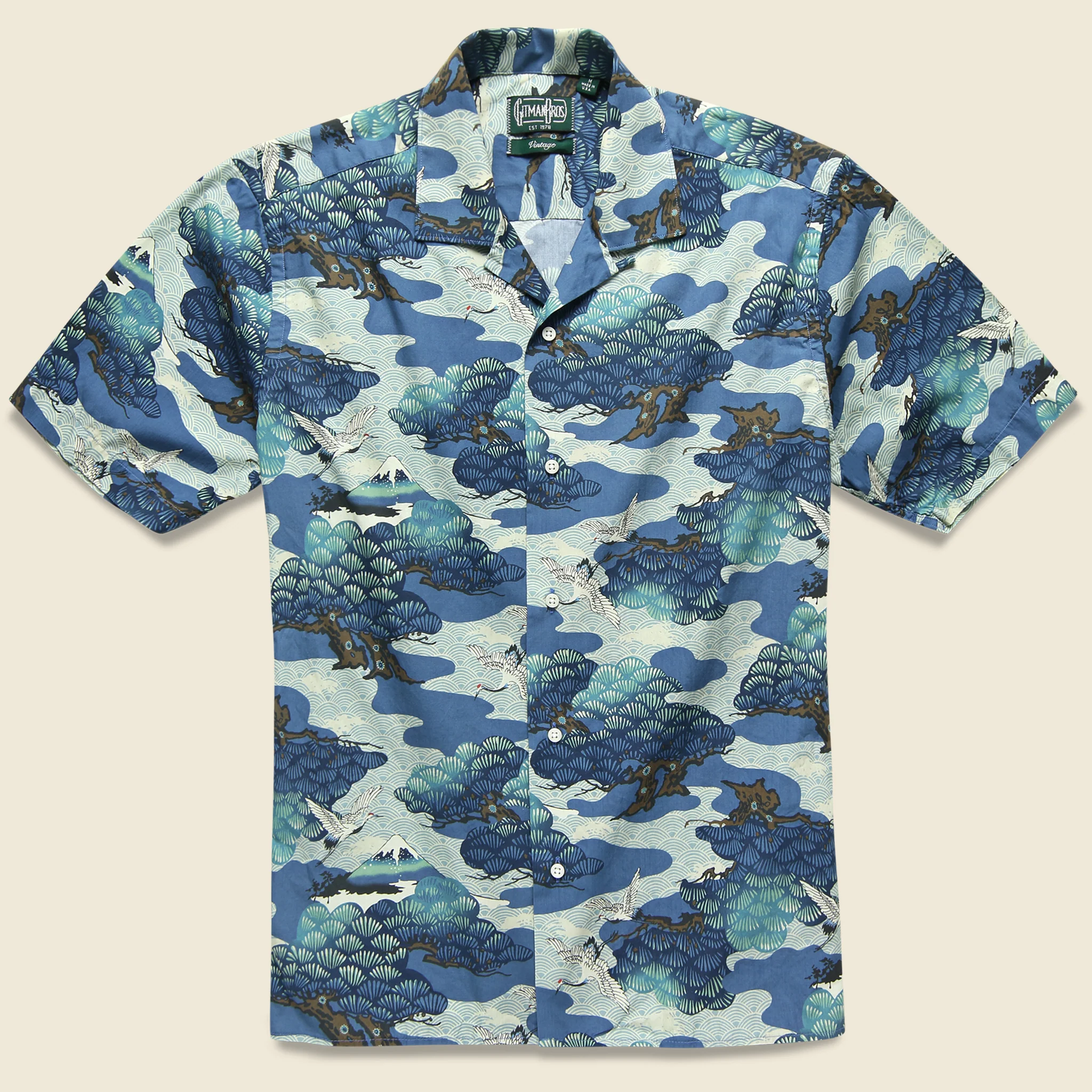 Fuji Crane Shirt - Navy