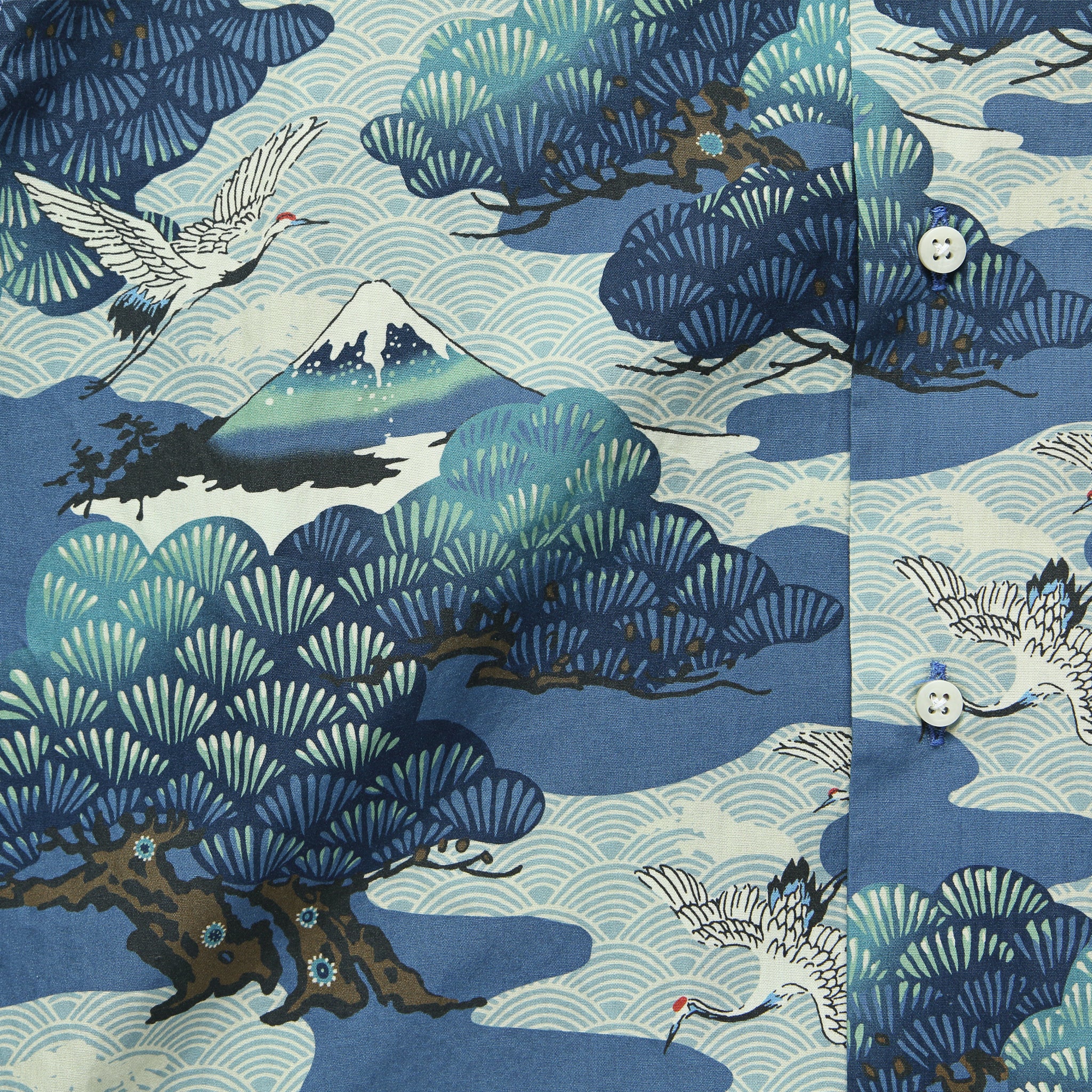 Fuji Crane Shirt - Navy - Image 3