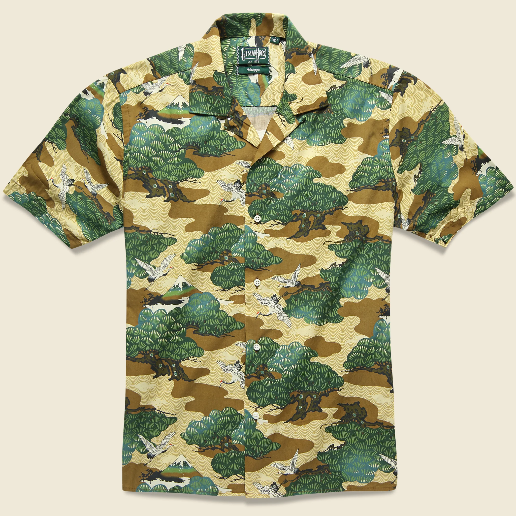 Fuji Crane Shirt - Brown