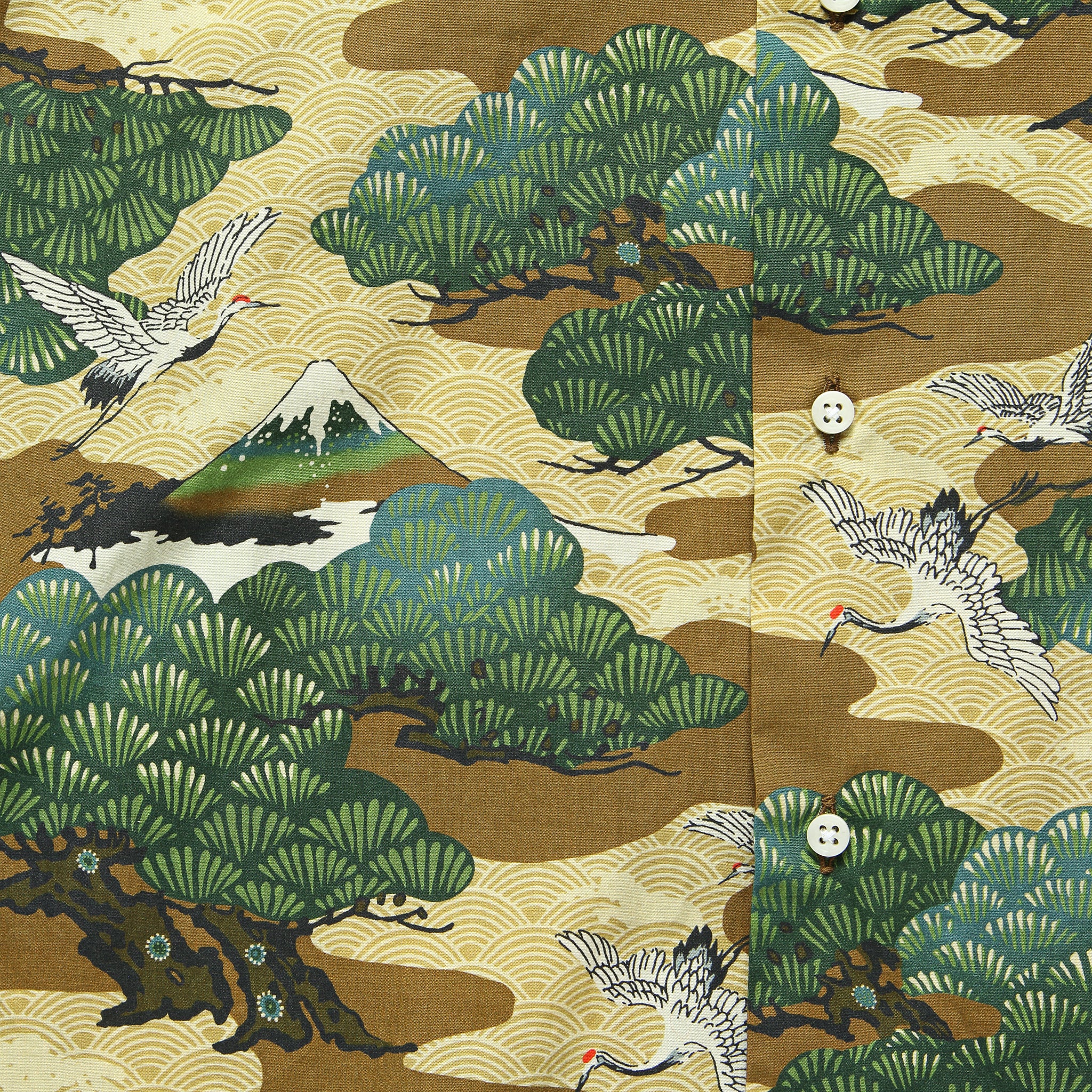 Fuji Crane Shirt - Brown - Image 3