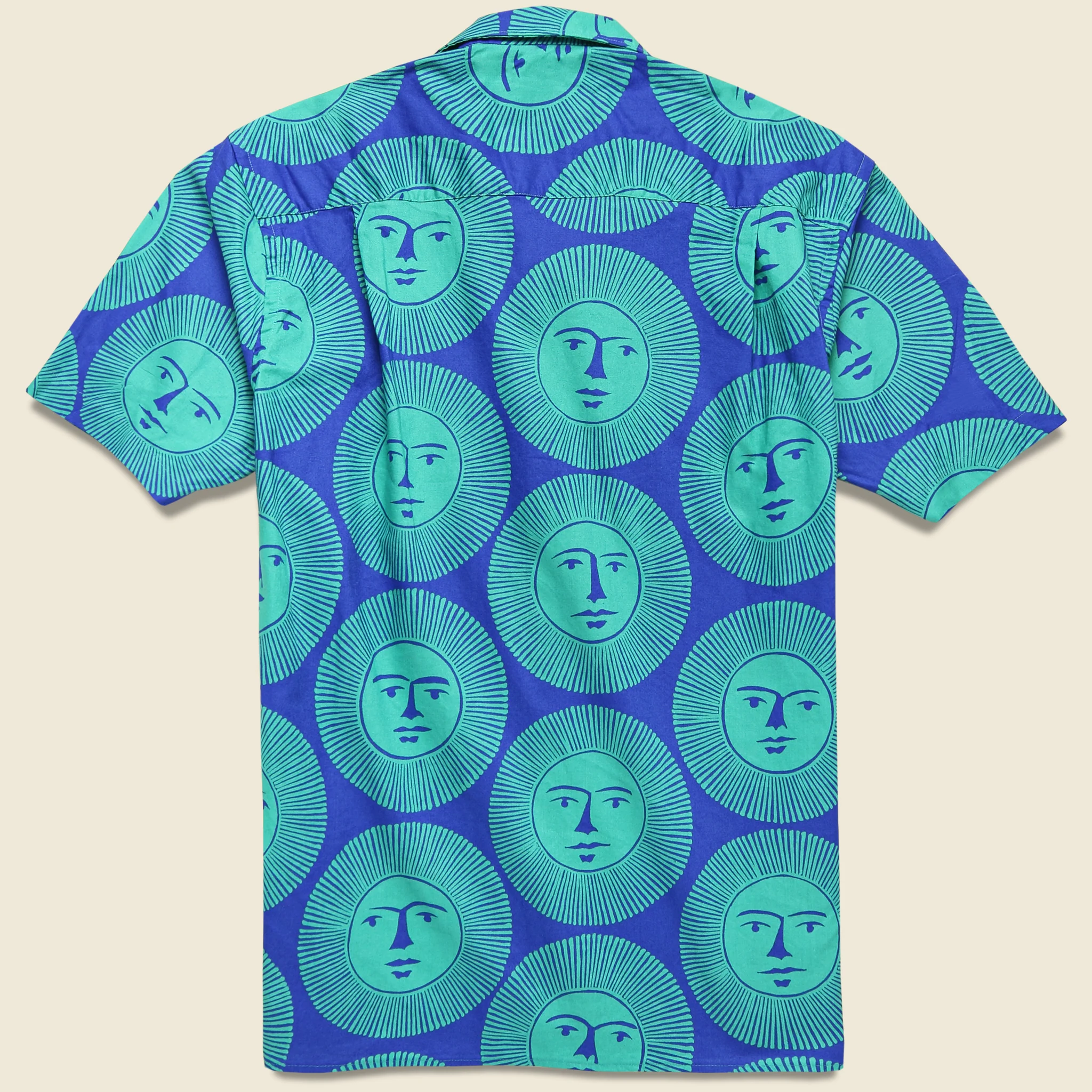 Here Comes The Sun Camp Shirt - Green/Blue - Image 2