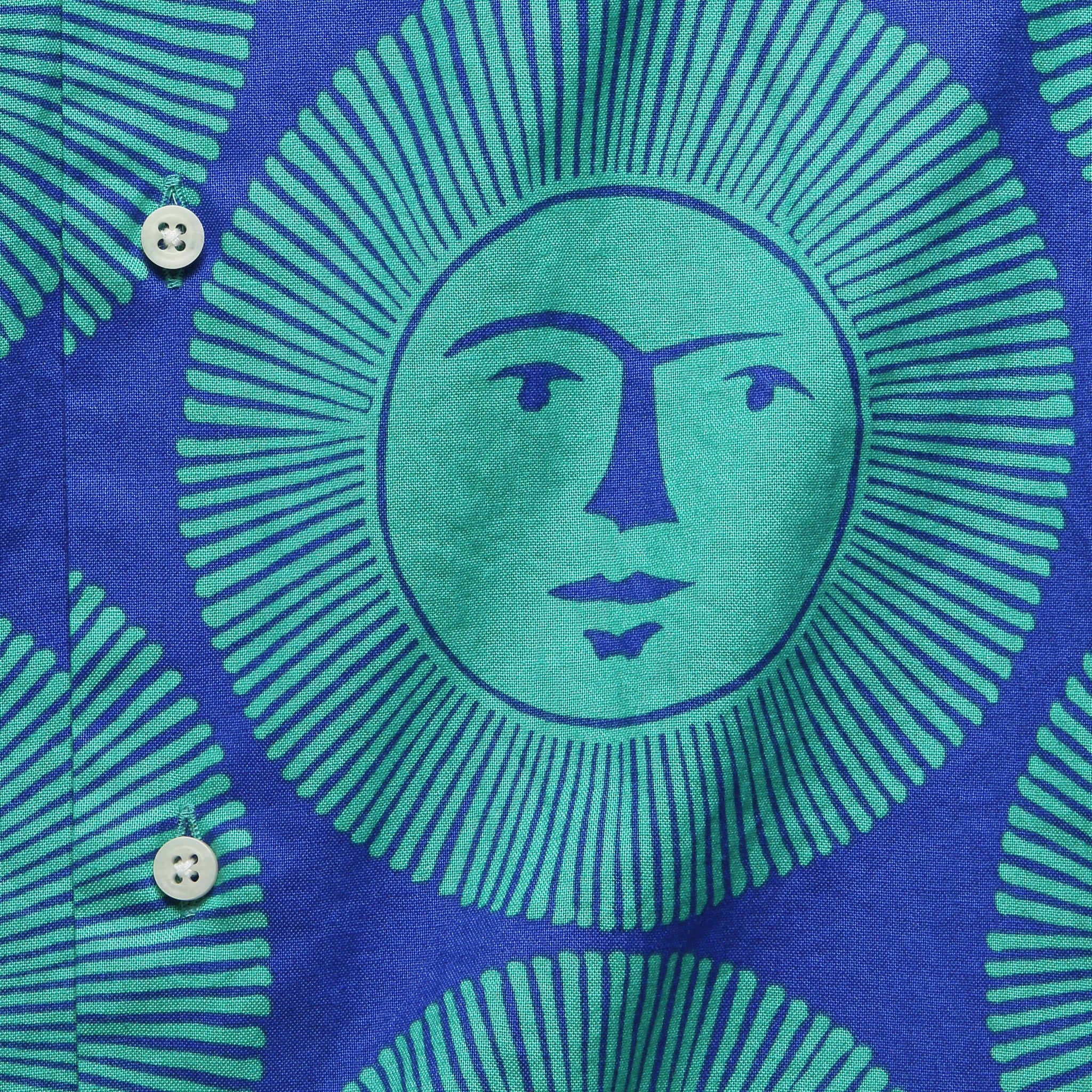 Here Comes The Sun Camp Shirt - Green/Blue - Image 3