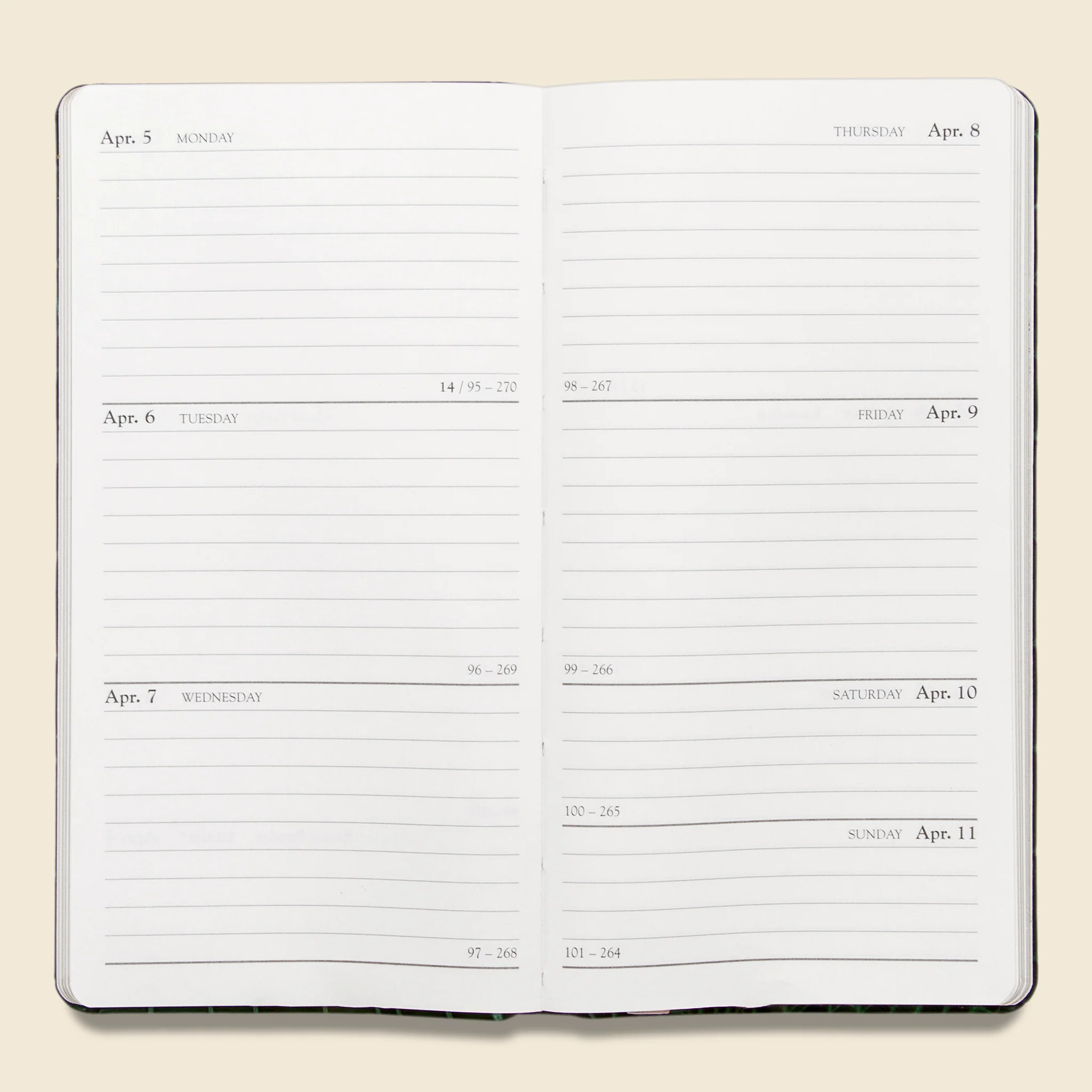 2021 Embossed Leather Pocket Datebook - Emerald Crocodile - Image 2