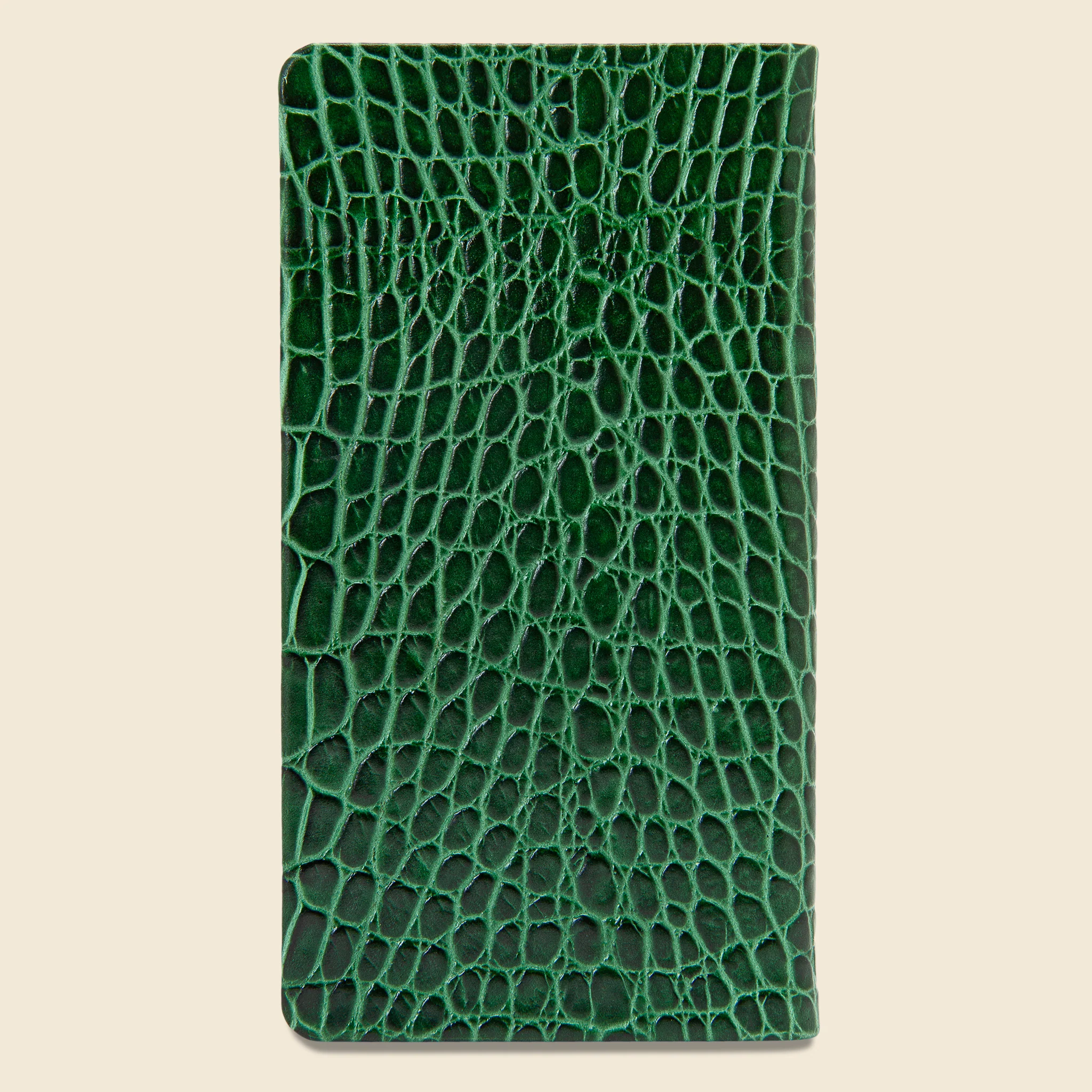 2021 Embossed Leather Pocket Datebook - Emerald Crocodile - Image 3