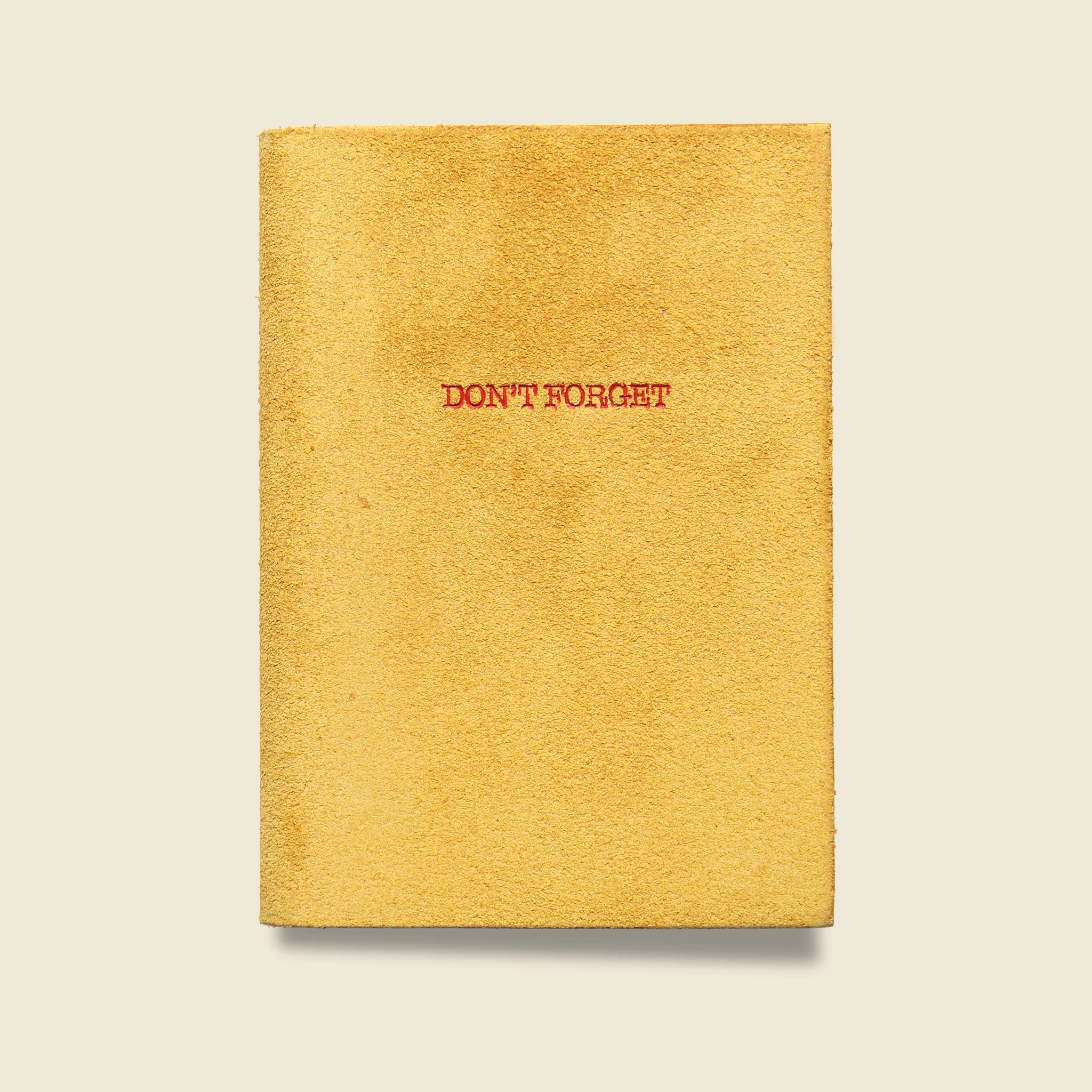 "DON'T FORGET" Leather Journal - Yellow