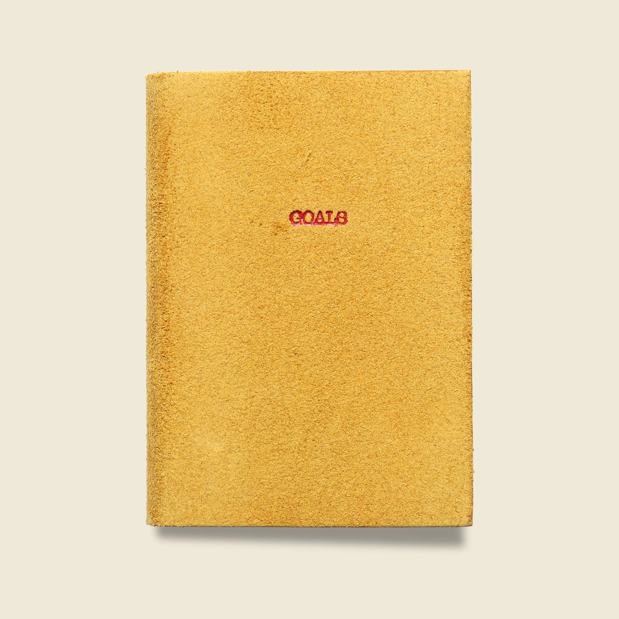"GOALS" Leather Journal - Yellow