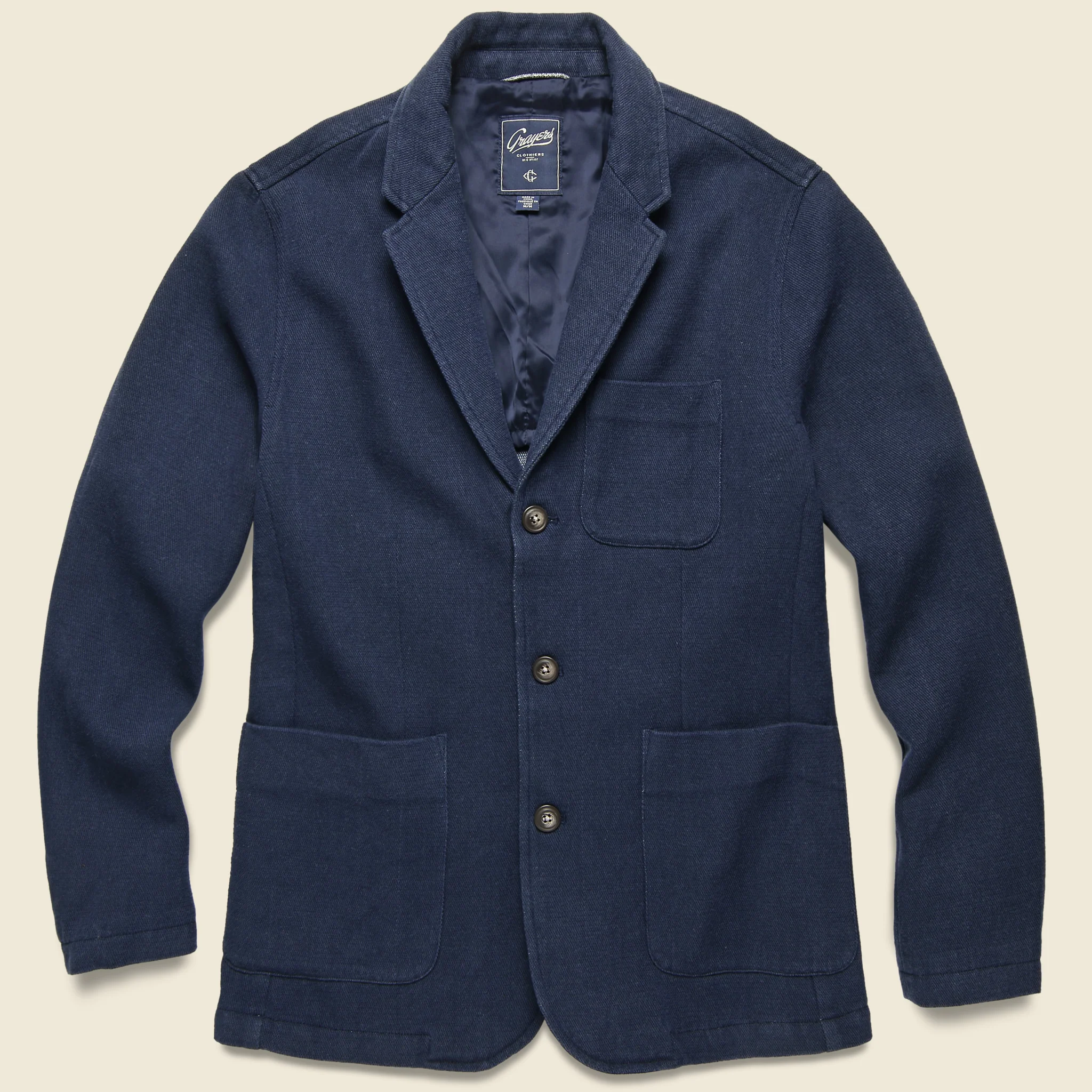 Duncan Dobby Weave Blazer - Navy