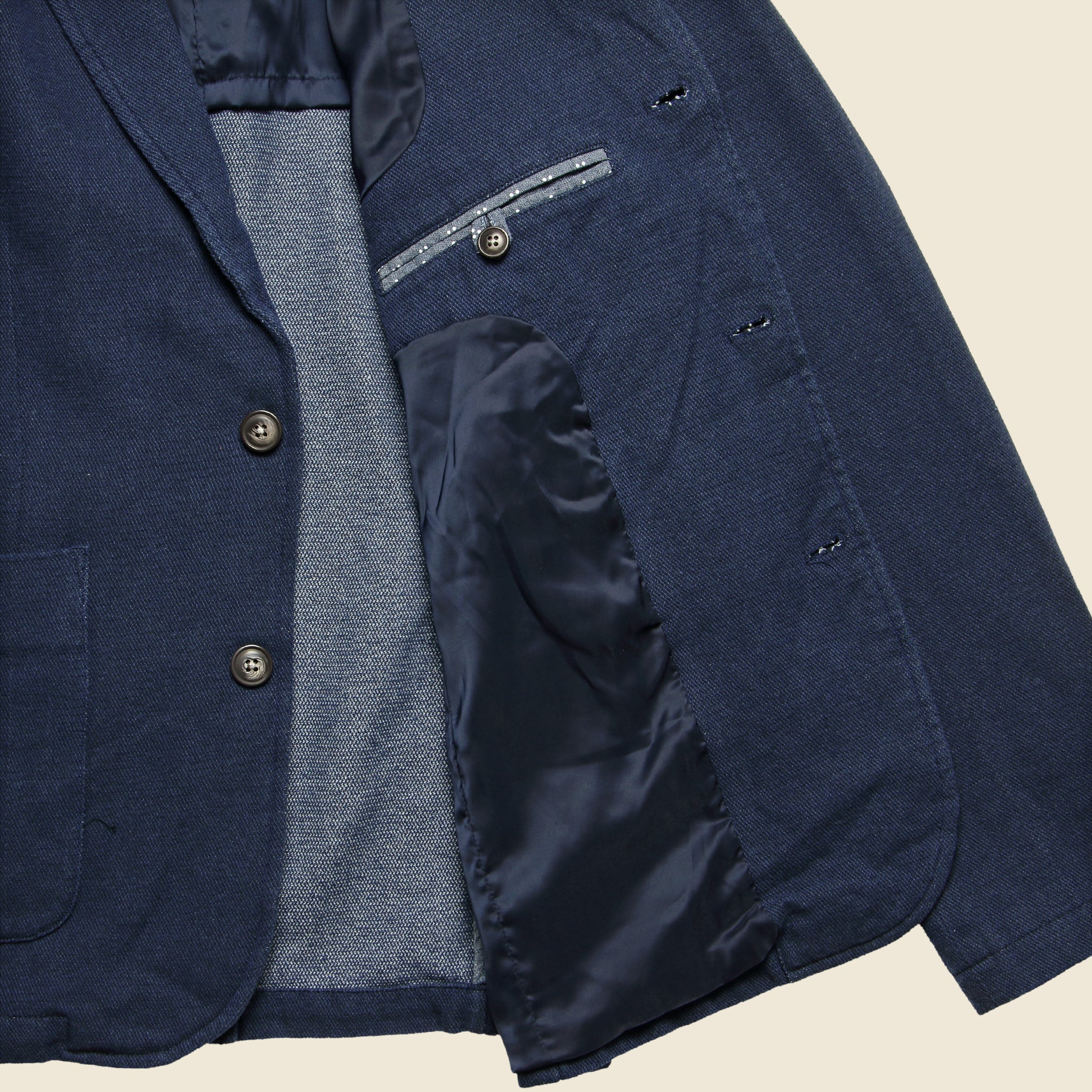 Duncan Dobby Weave Blazer - Navy - Image 3