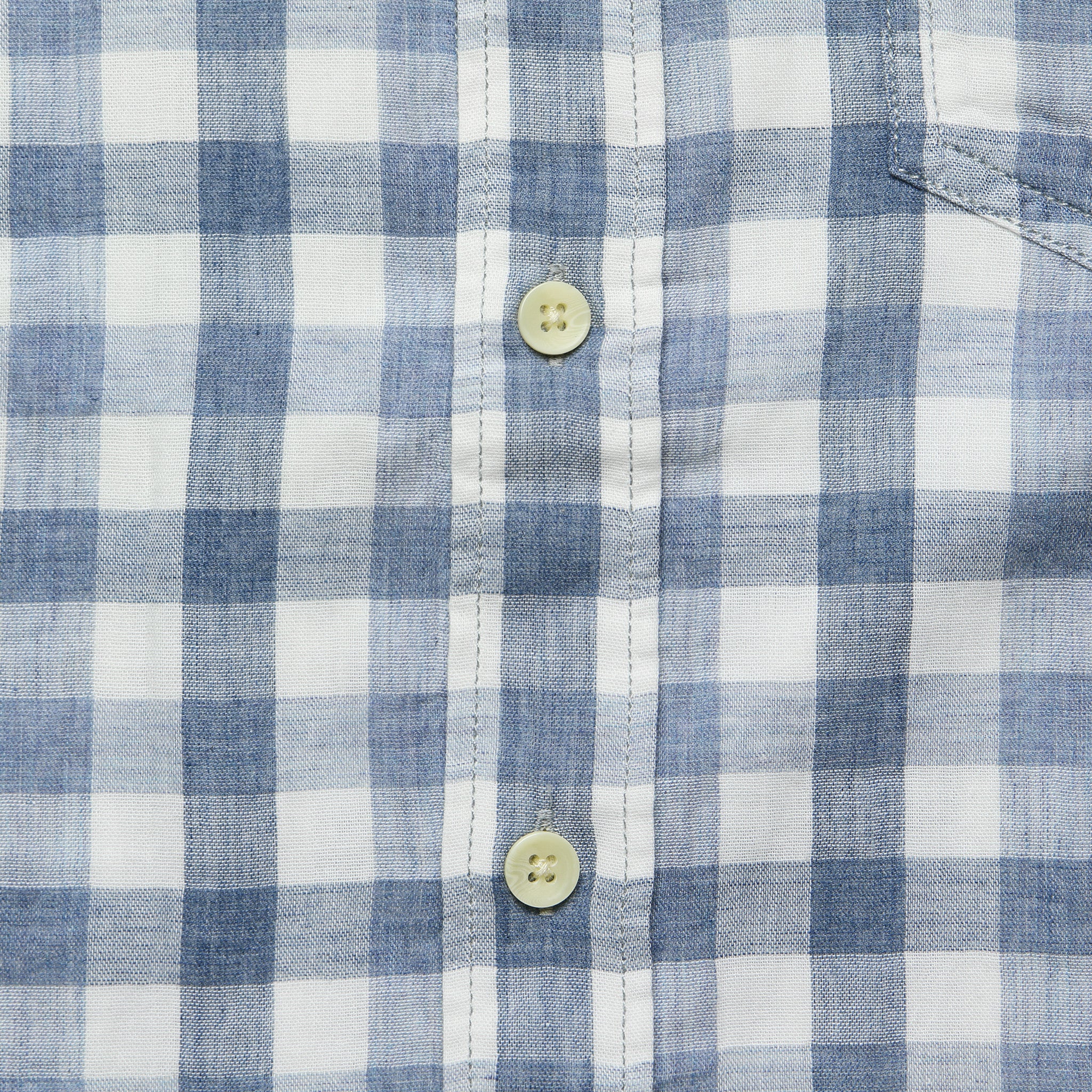 Denby Double Cloth Shirt - Blue/Cream Gingham - Image 3