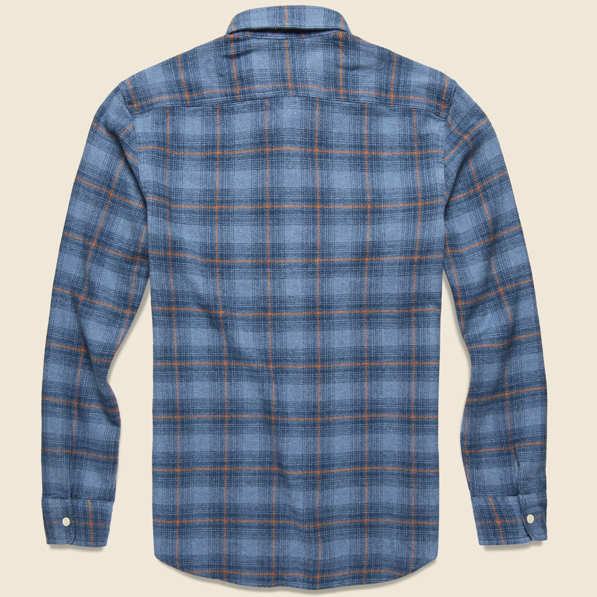 Nevill Heritage Flannel - Blue/Orange Plaid - Image 2