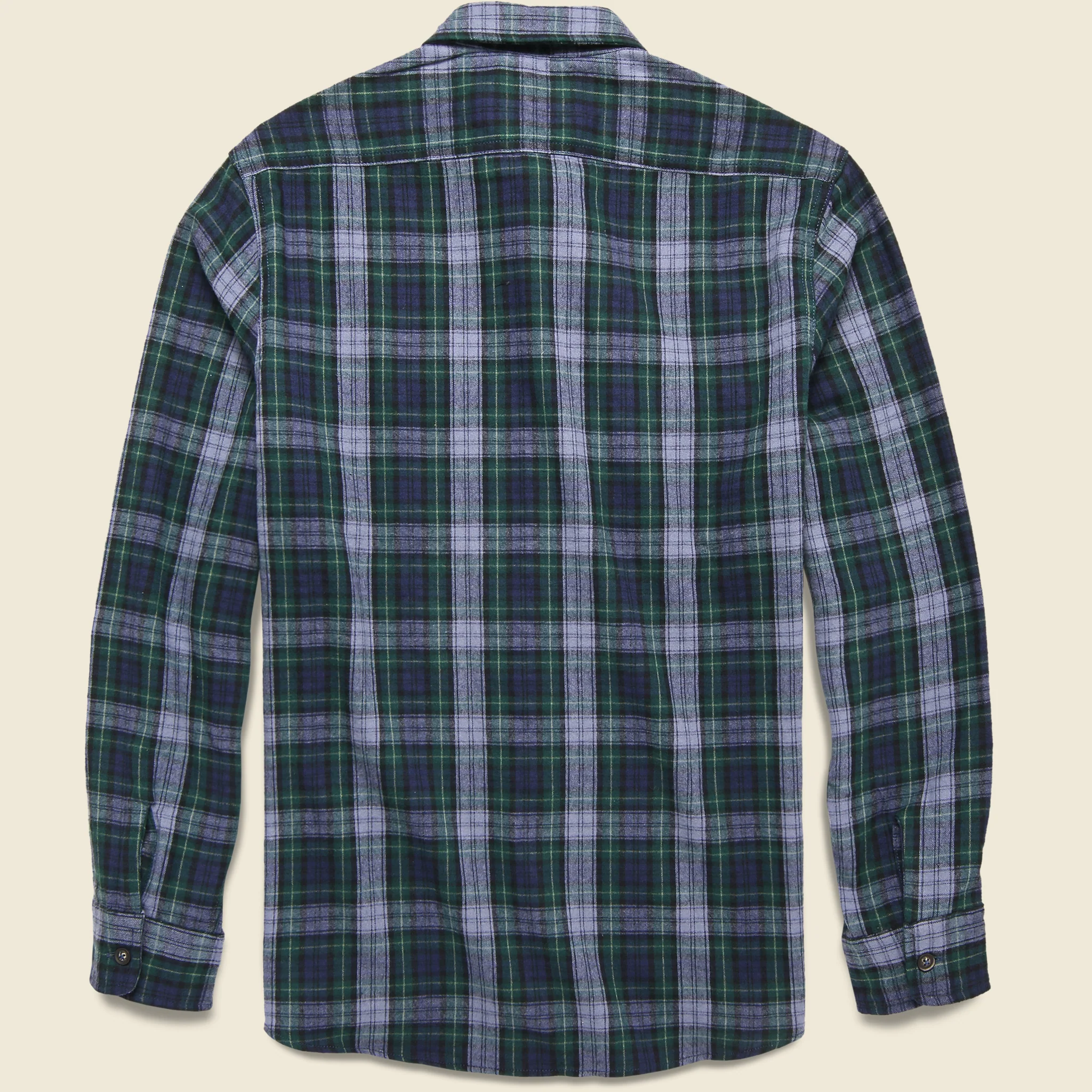 Rexford Mid-weight Plaid Shirt - Green/Blue - Image 2