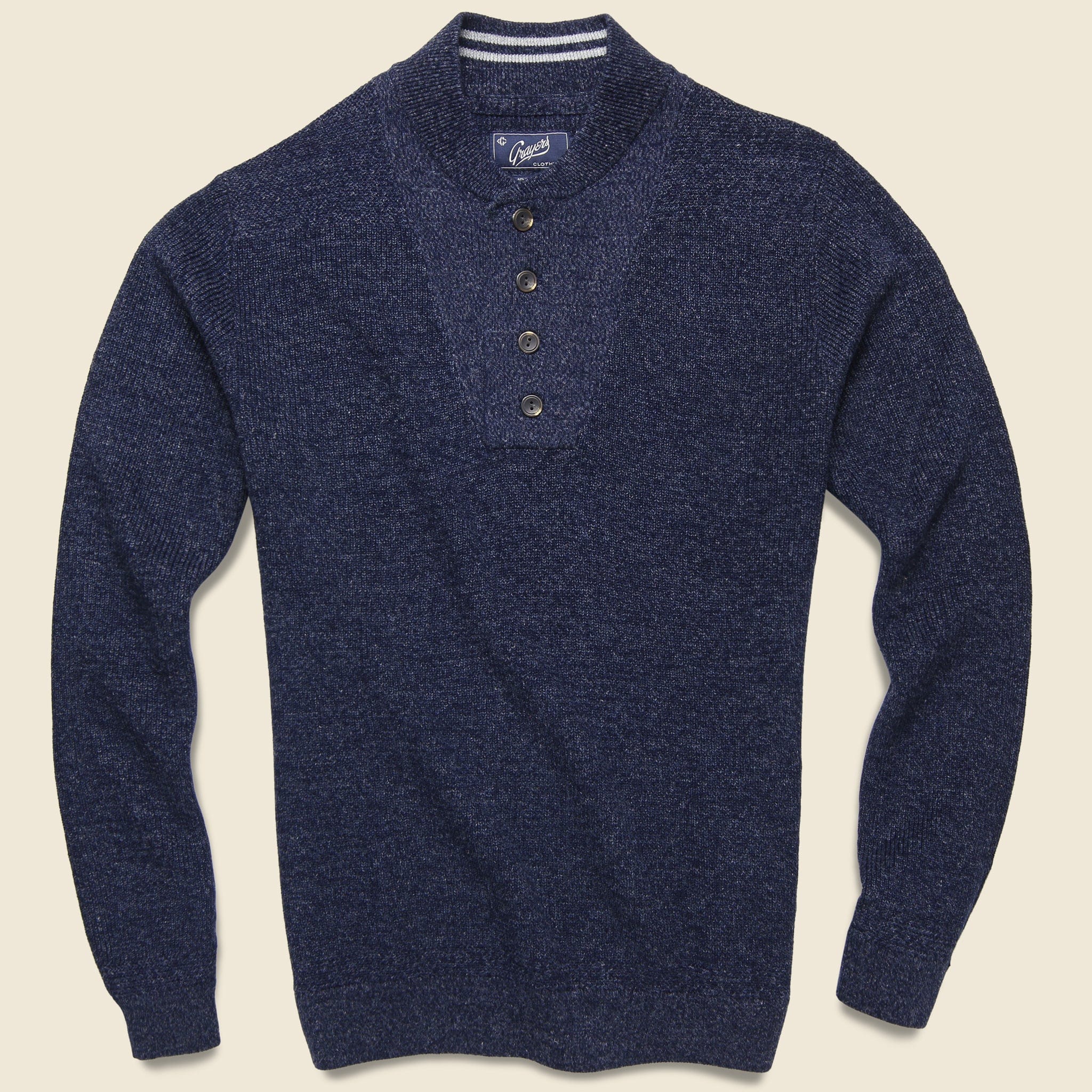 Wadsworth Bib Sweater Henley - Navy