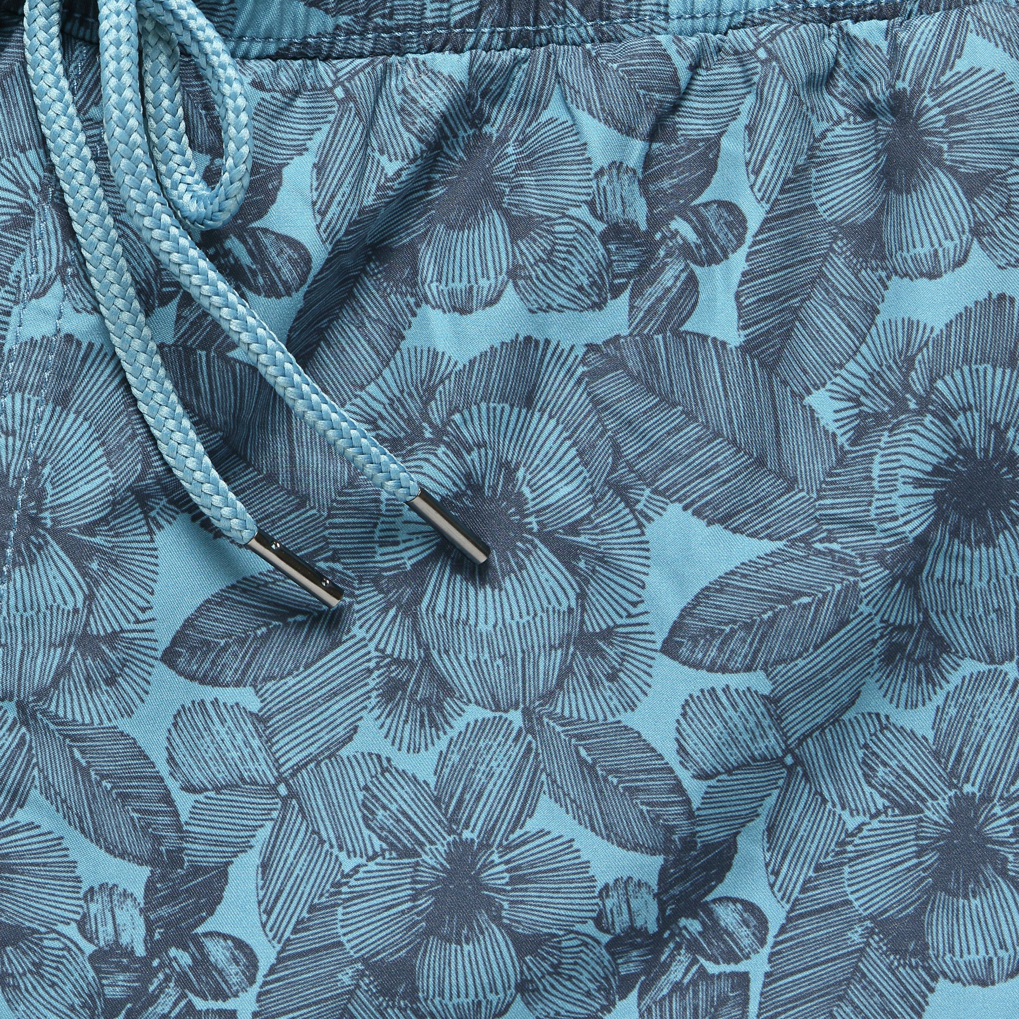 Leaf On Blue Swim Trunk - Navy Storm - Image 3