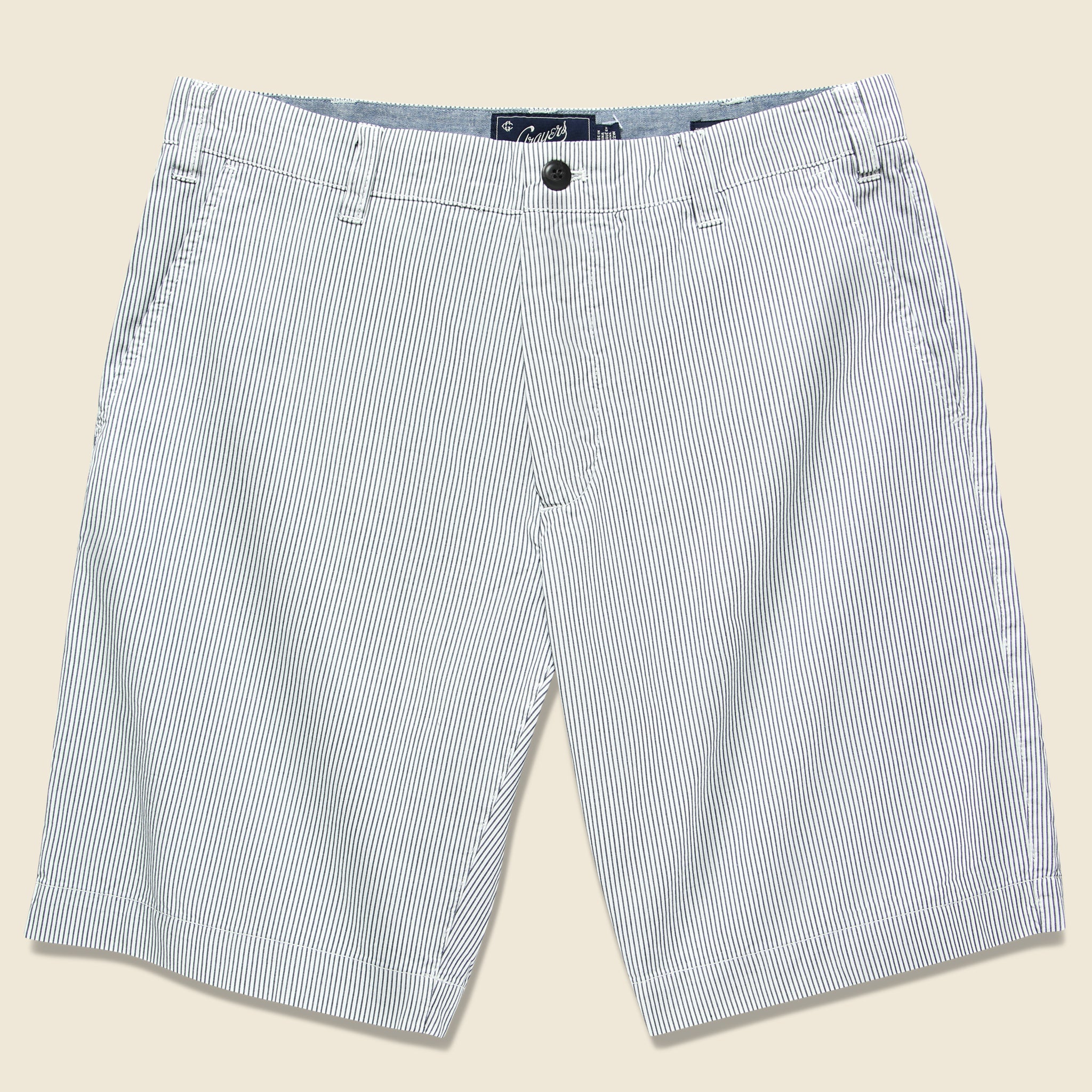 Maidstone Ticking Stripe Short - Navy/White