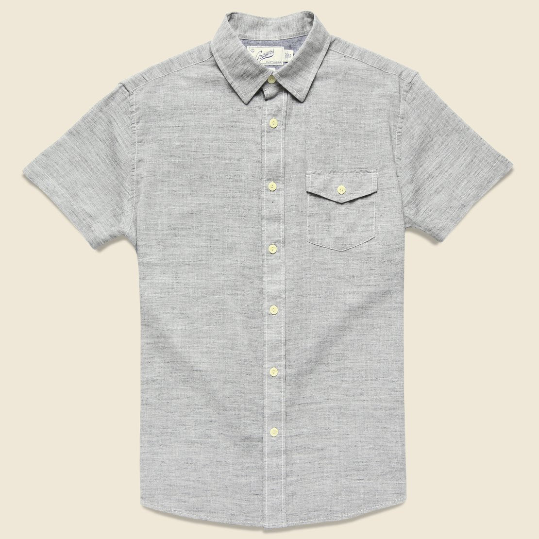 Heather Herringbone Twill Shirt - Charcoal