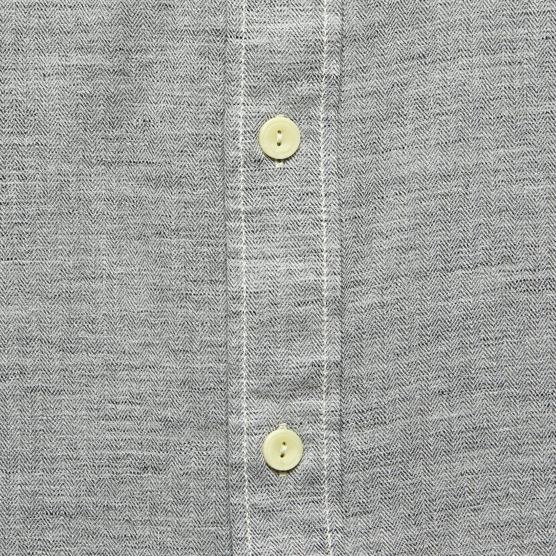Heather Herringbone Twill Shirt - Charcoal - Image 3