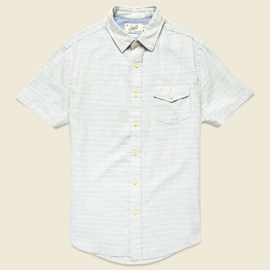 Horizon Summer Twill Shirt - Blue Cream Stripe