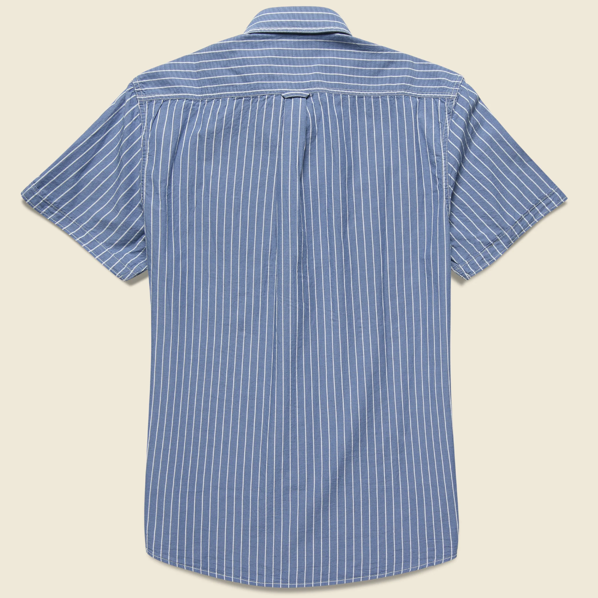 Larkin Slub Shirt - Blue Cream Stripe - Image 2