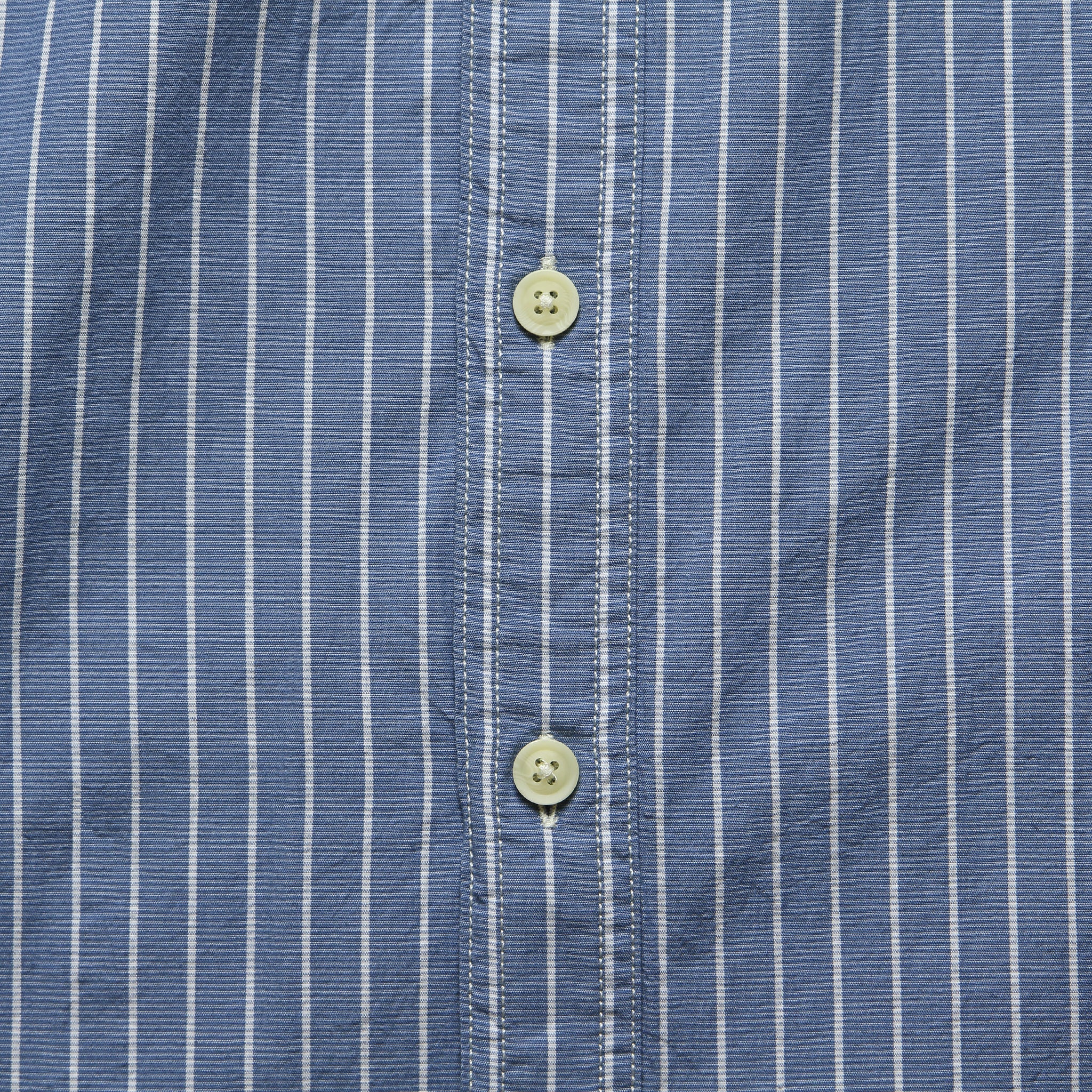 Larkin Slub Shirt - Blue Cream Stripe - Image 3