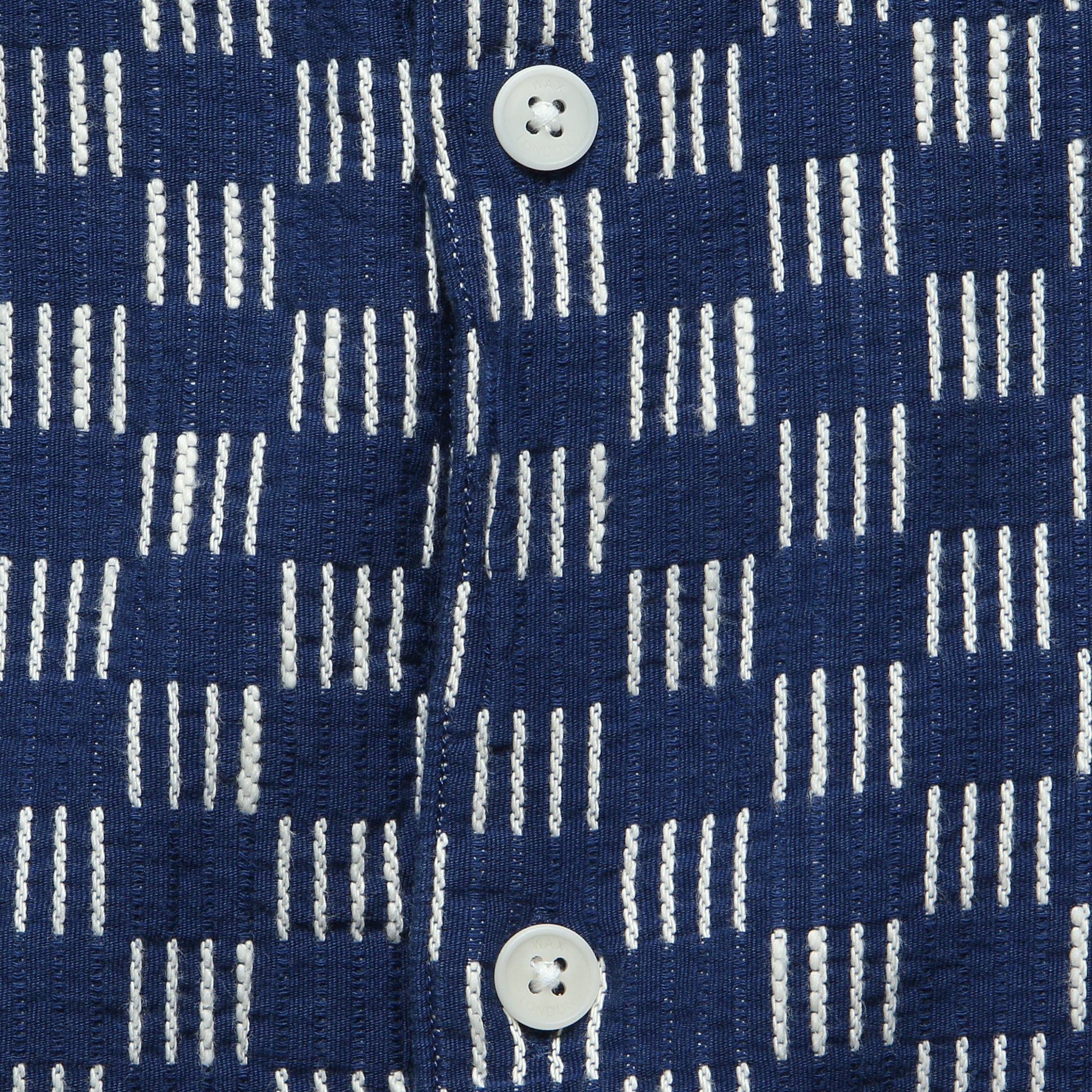 Grid Stitch Breton Overshirt - Indigo - Image 3