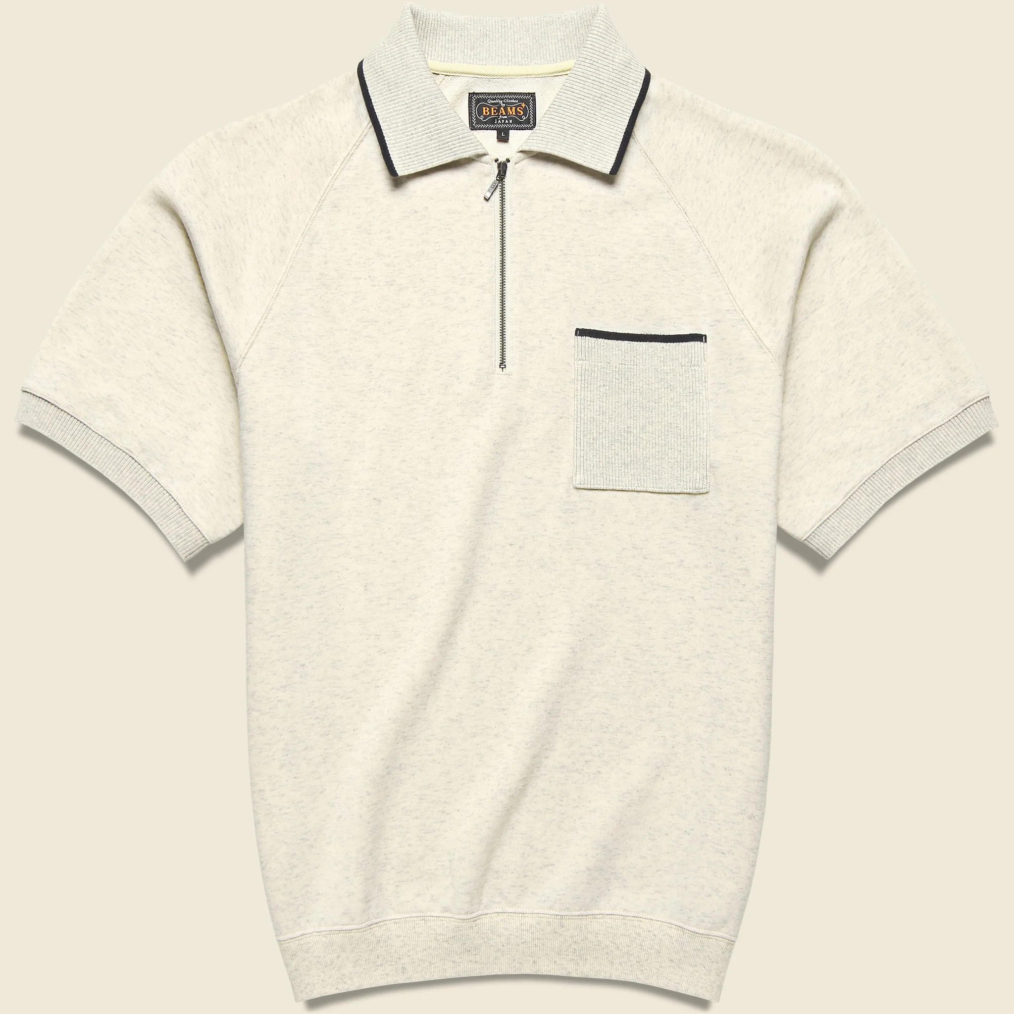 Half-Zip Fleece Polo - Oatmeal