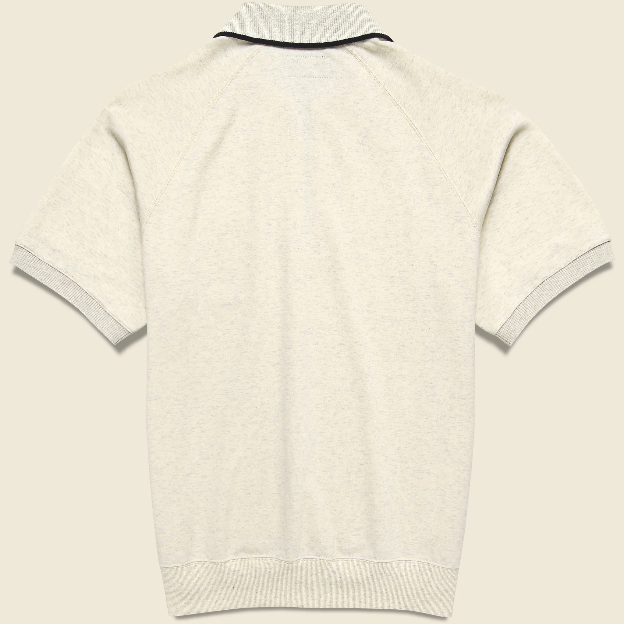 Half-Zip Fleece Polo - Oatmeal - Image 2