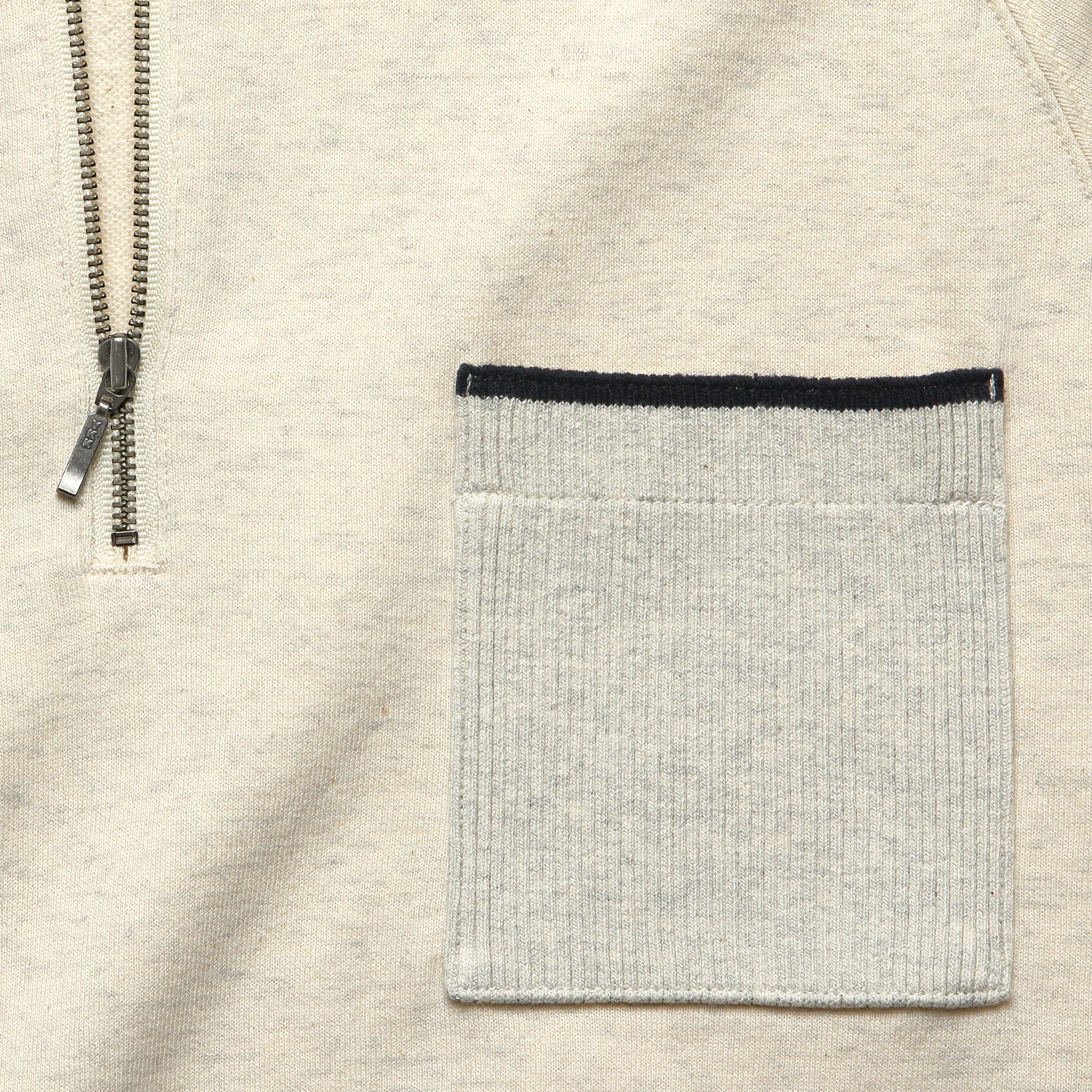 Half-Zip Fleece Polo - Oatmeal - Image 3