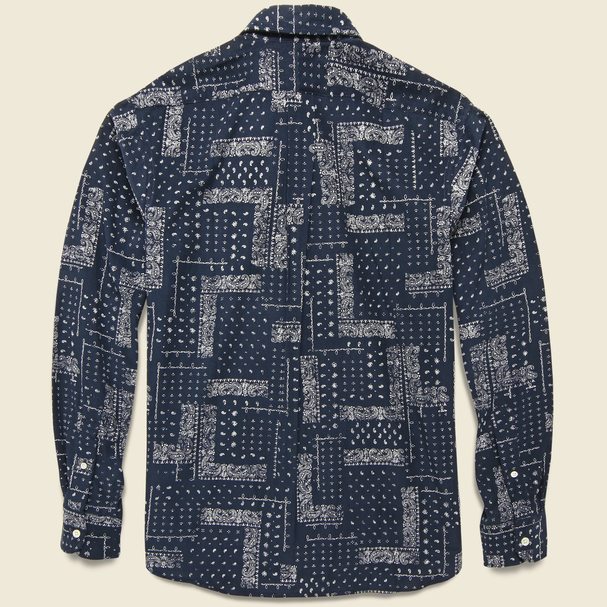 Bandana Print Corduroy Shirt - Navy - Image 2