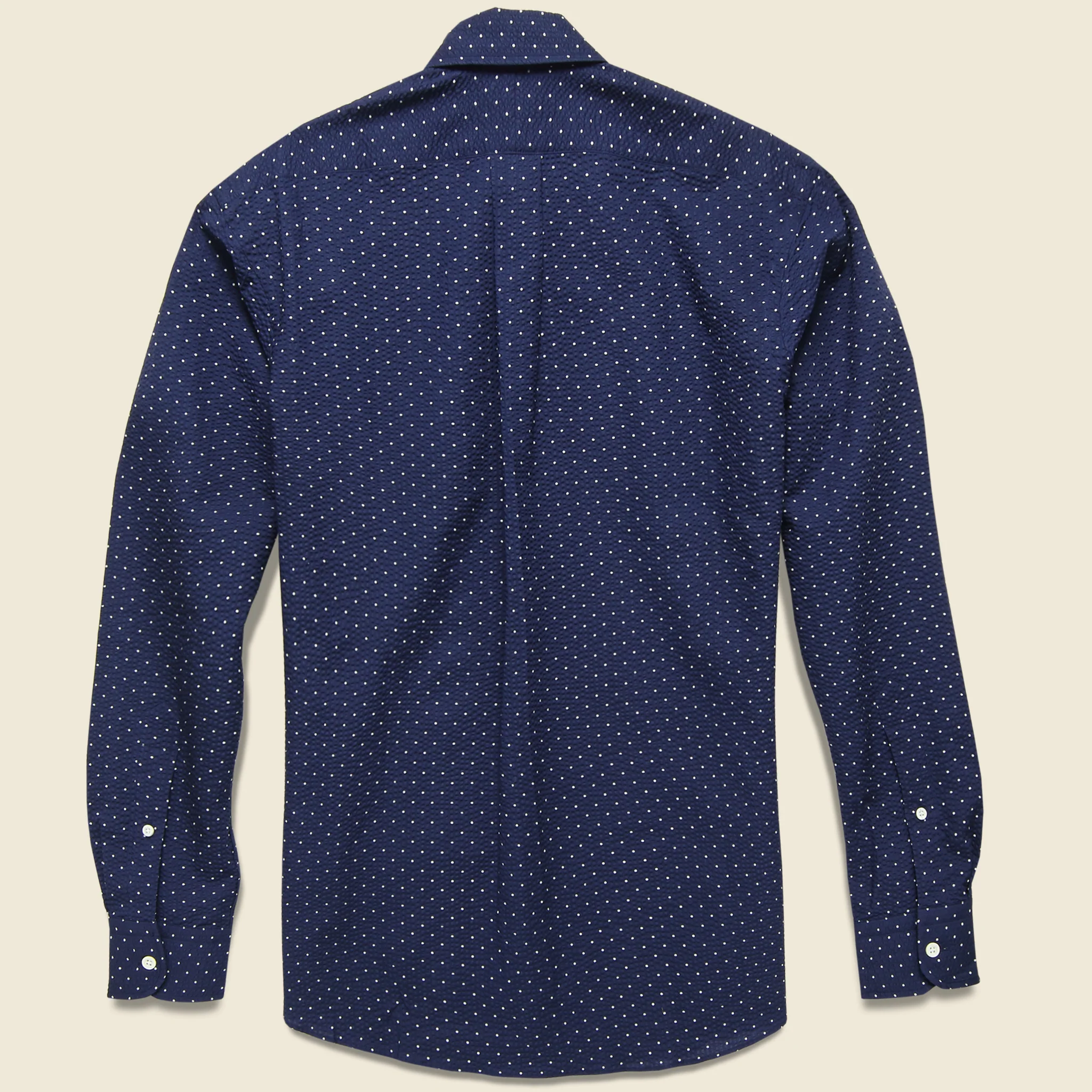 Hamilton - L/S Dot Print Seersucker Shirt, SS19 - Image 2