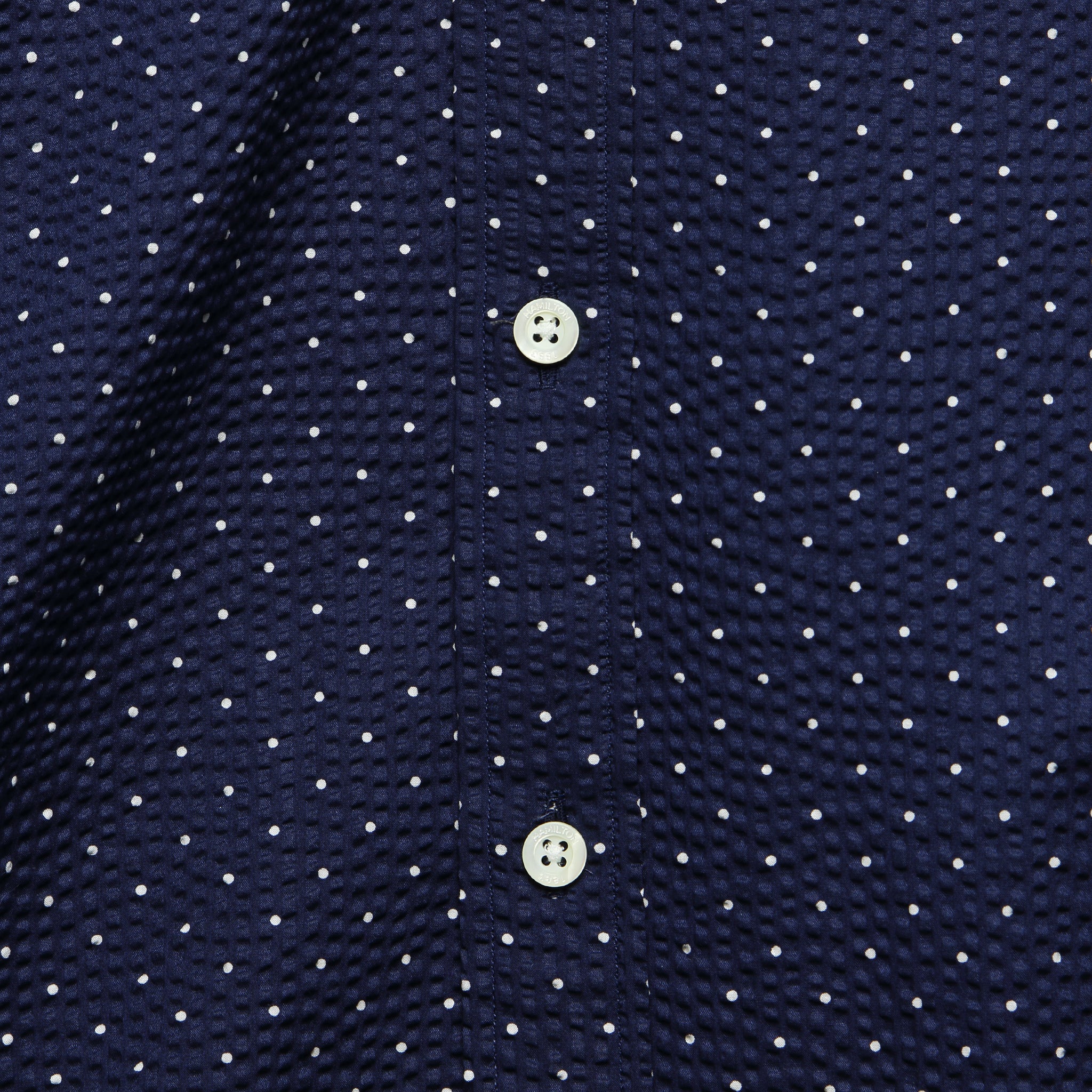 Hamilton - L/S Dot Print Seersucker Shirt, SS19 - Image 3