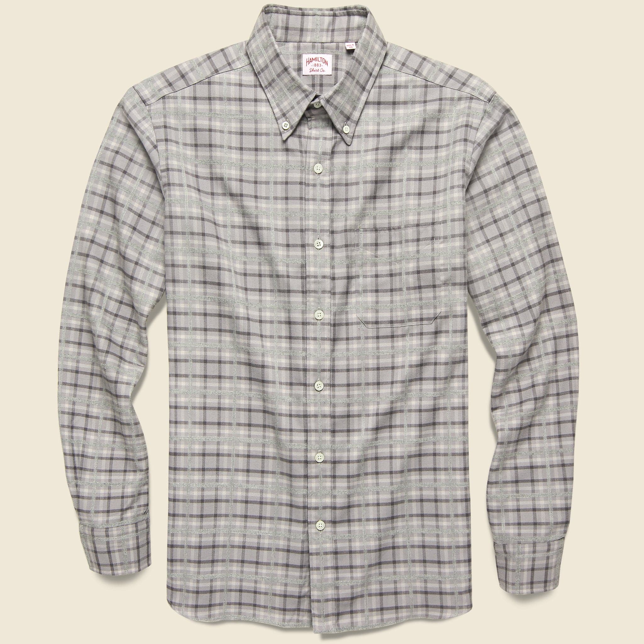 Textured Plaid Flannel - Grey
