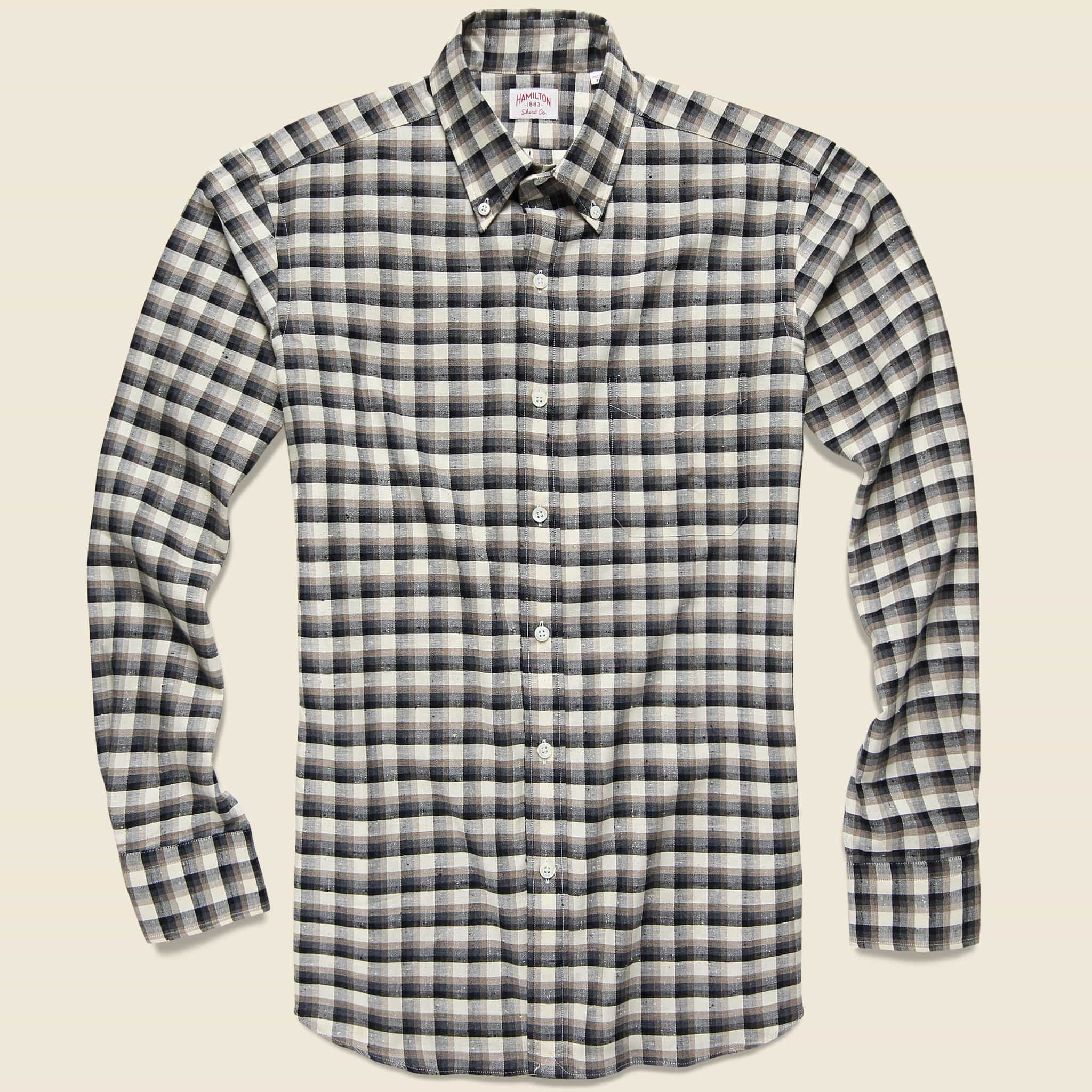 Twill Plaid Shirt - Brown/Cream