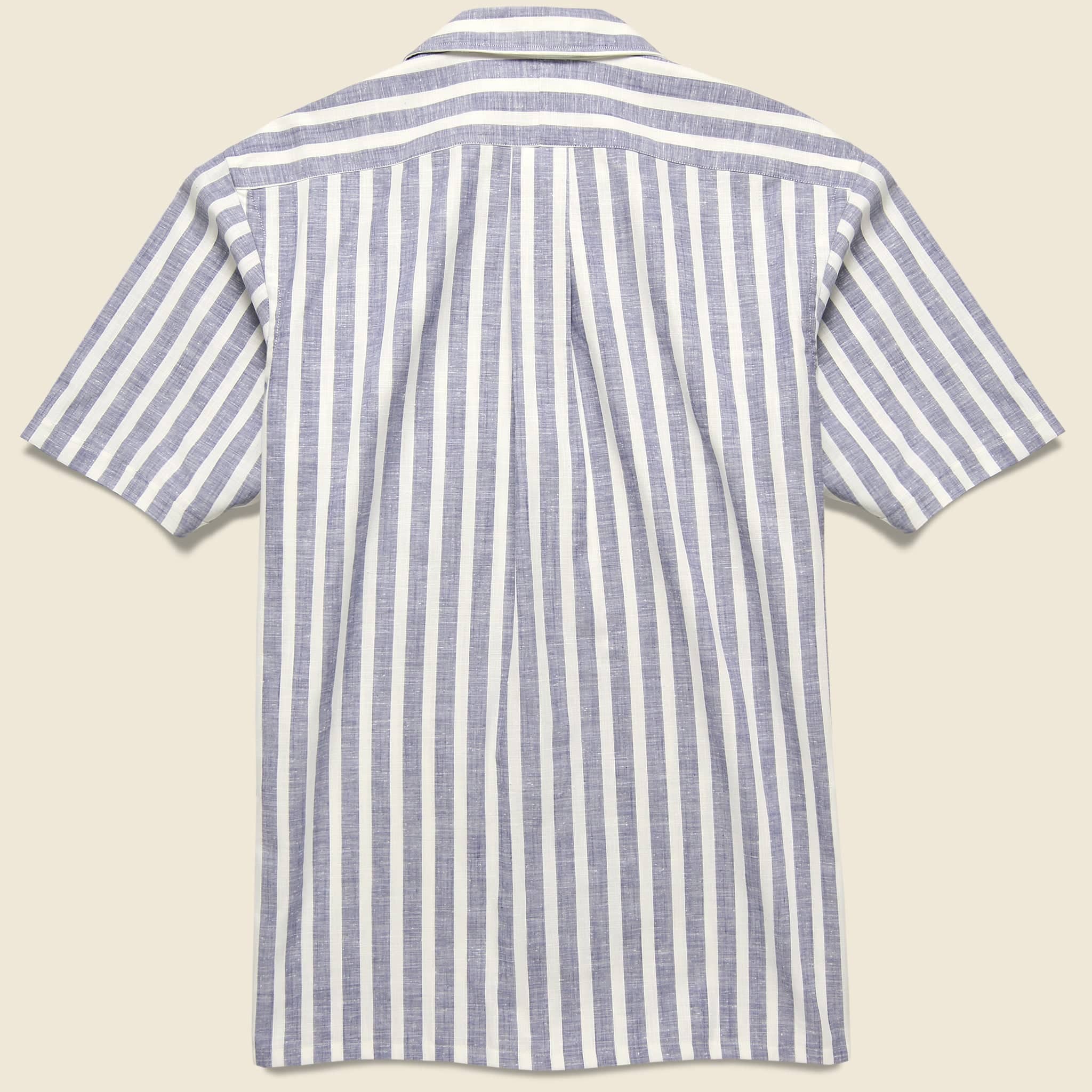 Stripe Chambray Camp Shirt - Blue/White - Image 2
