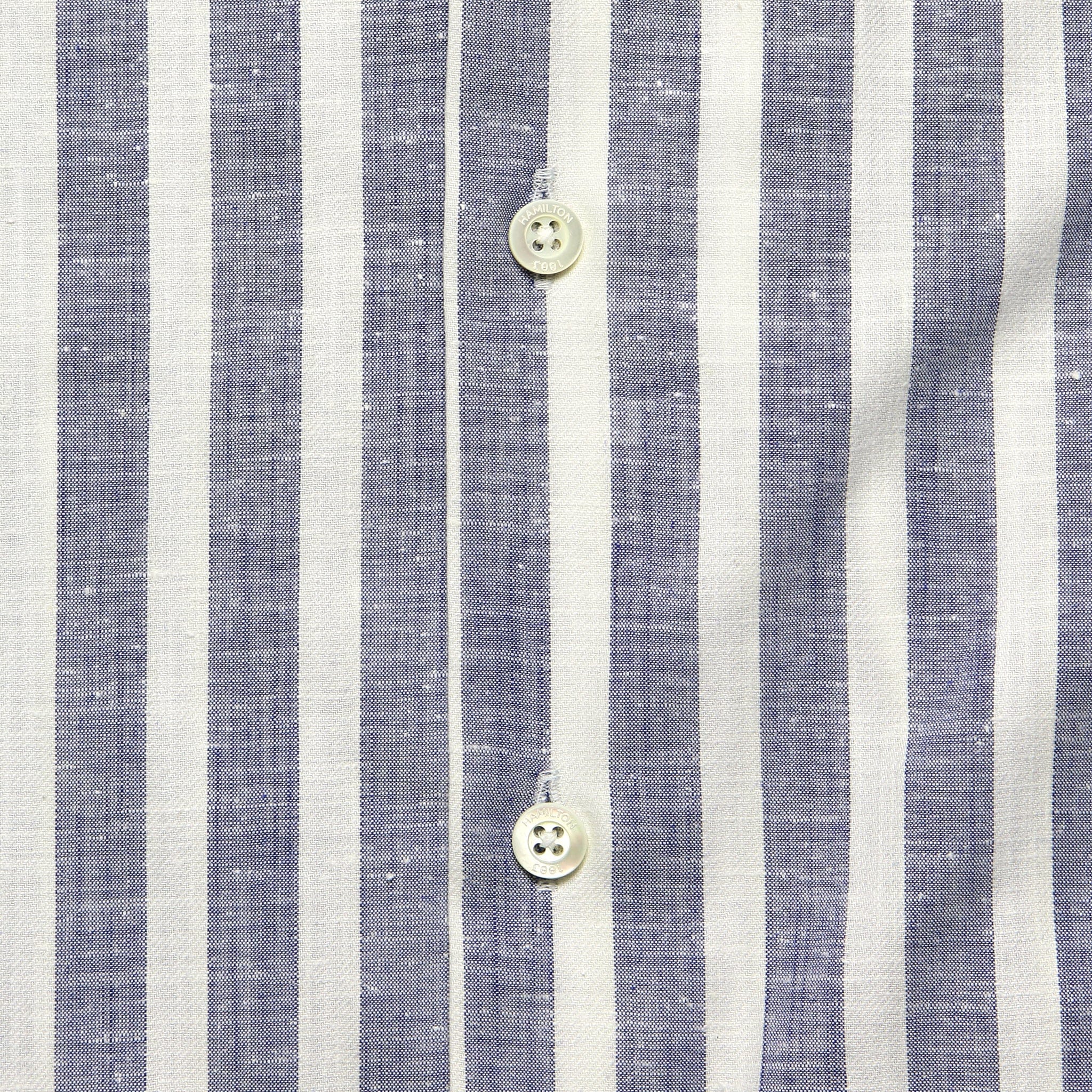 Stripe Chambray Camp Shirt - Blue/White - Image 3