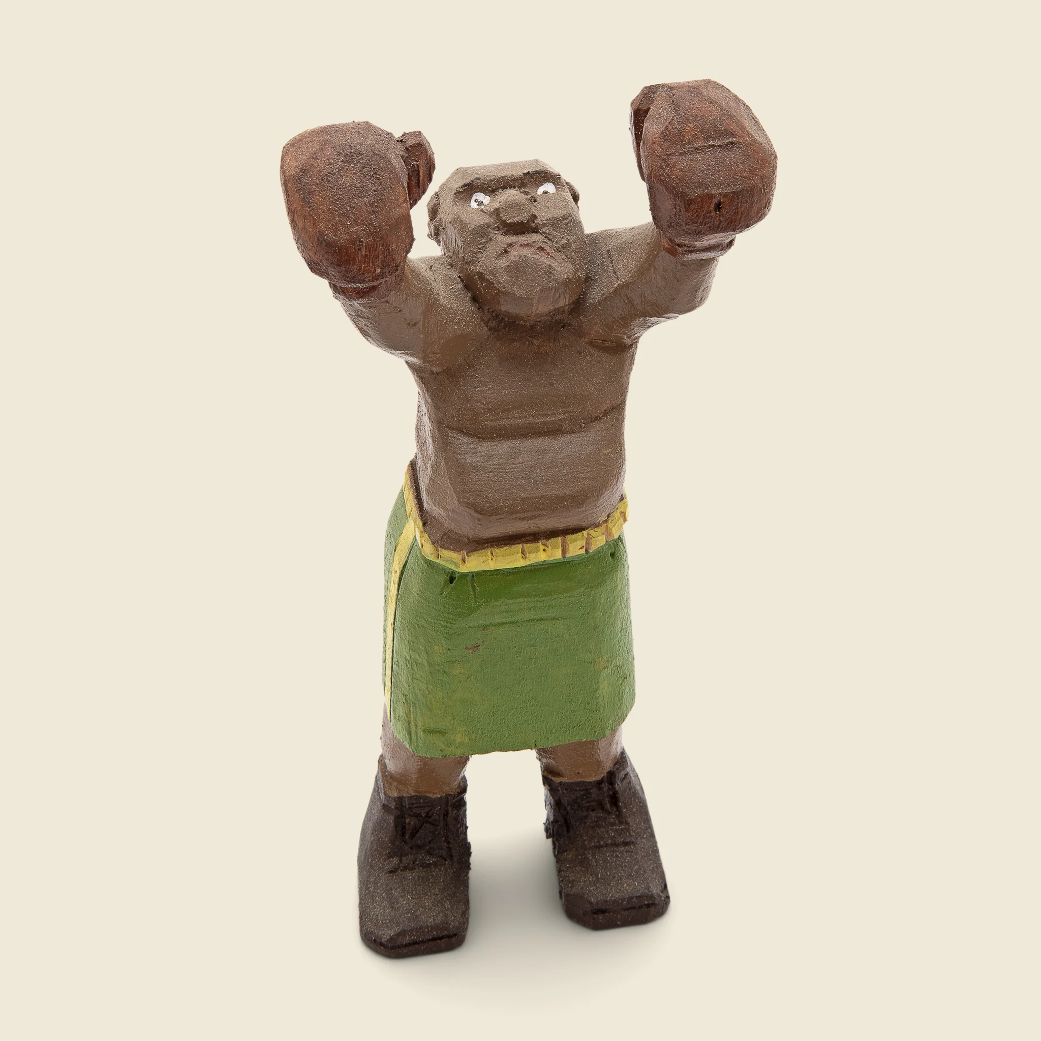 Hand Carved Folk Art Boxer