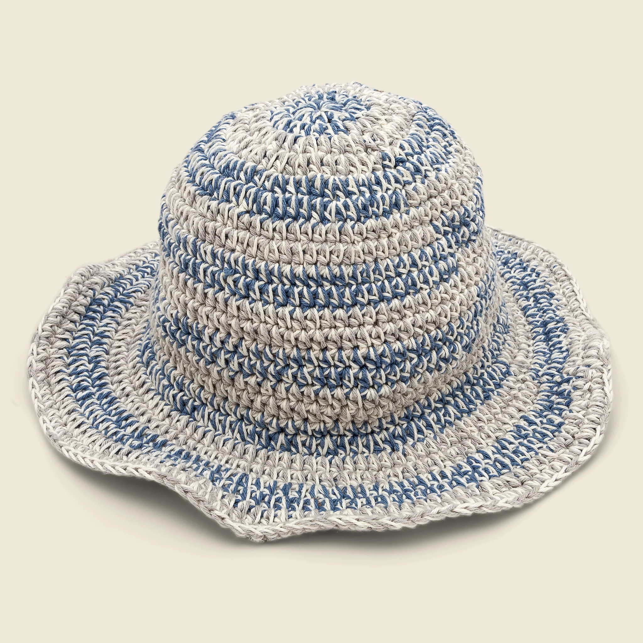 Hand Crochet Bucket Hat - Blue