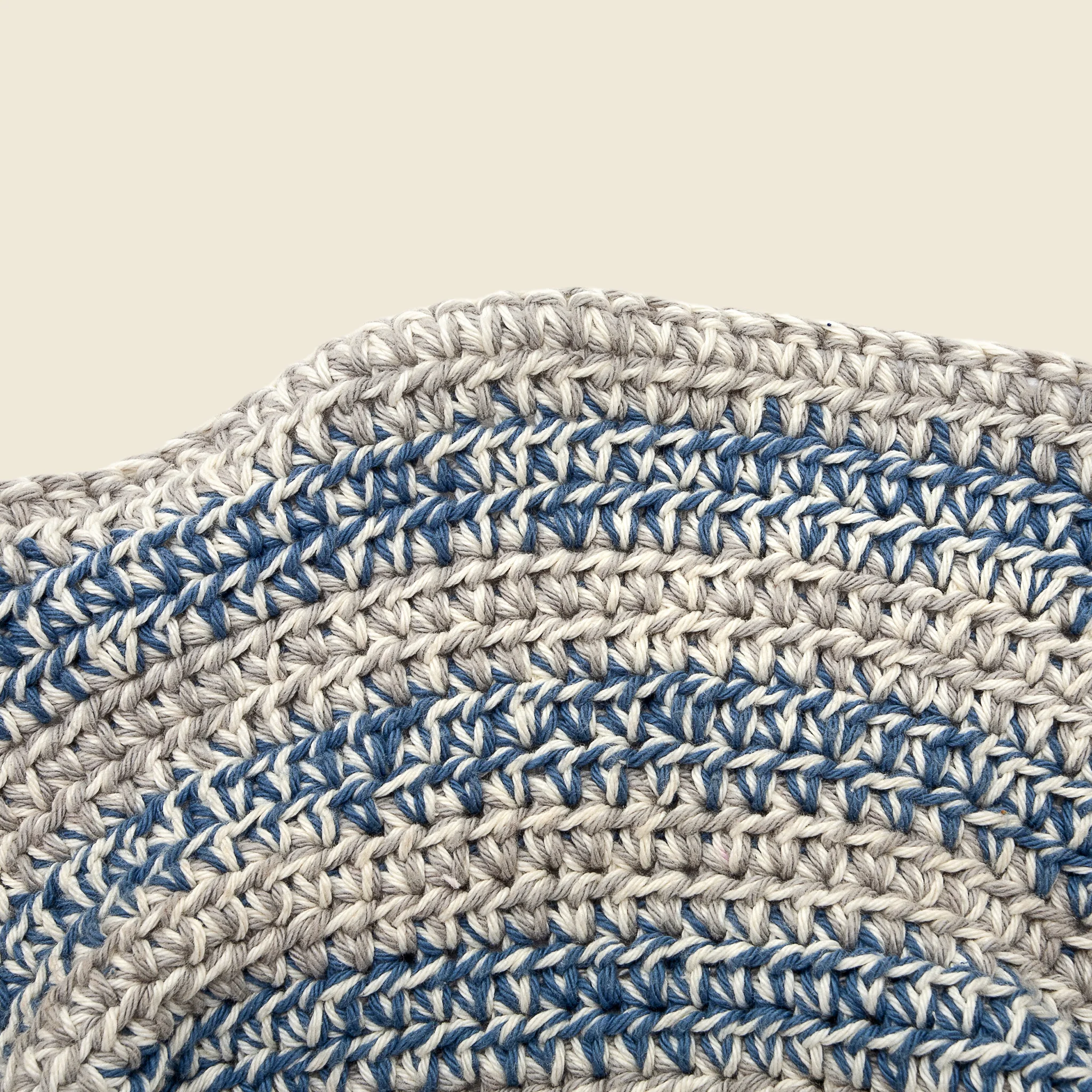 Hand Crochet Bucket Hat - Blue - Image 2