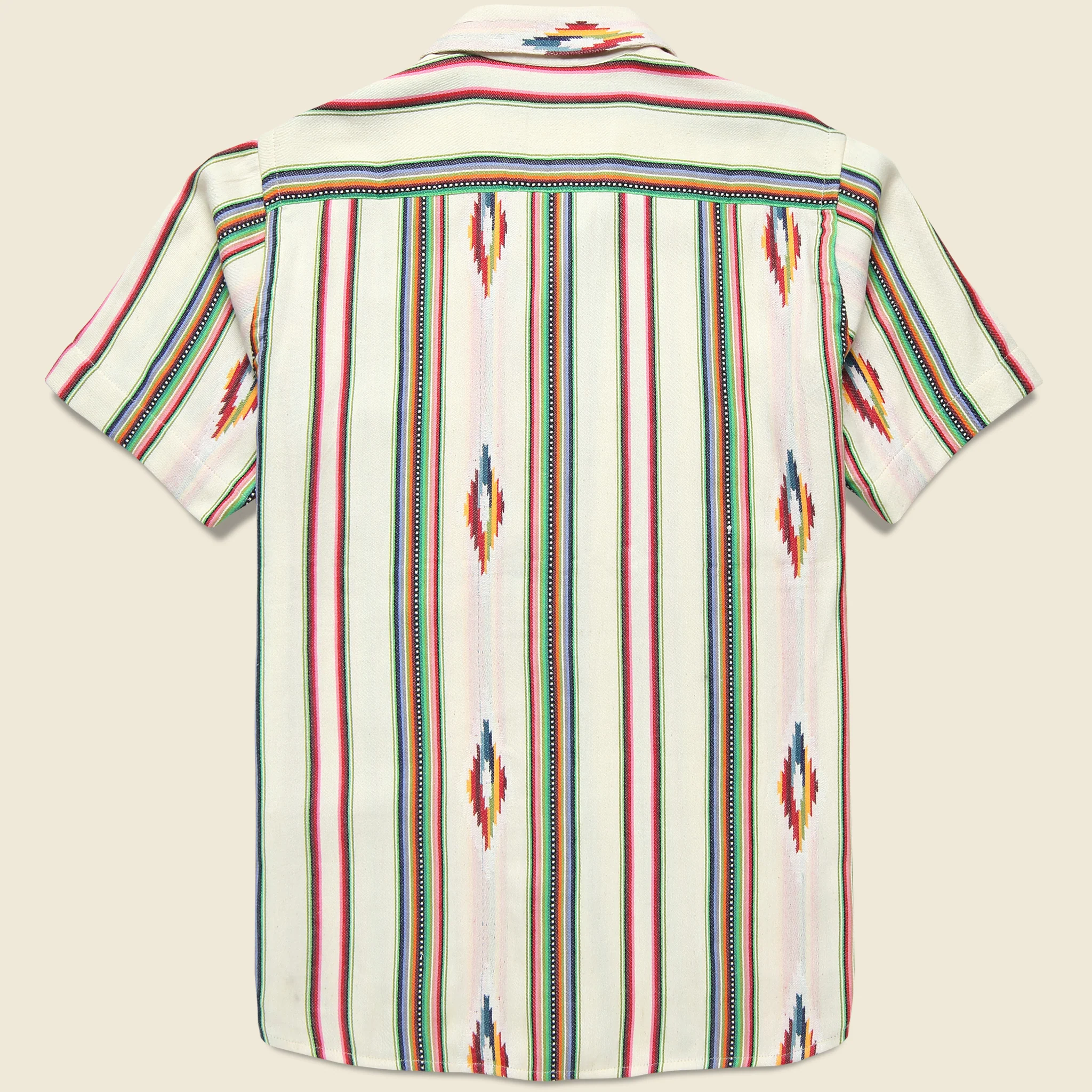 Handwoven Blanket Stripe Shirt - Ecru - Image 4