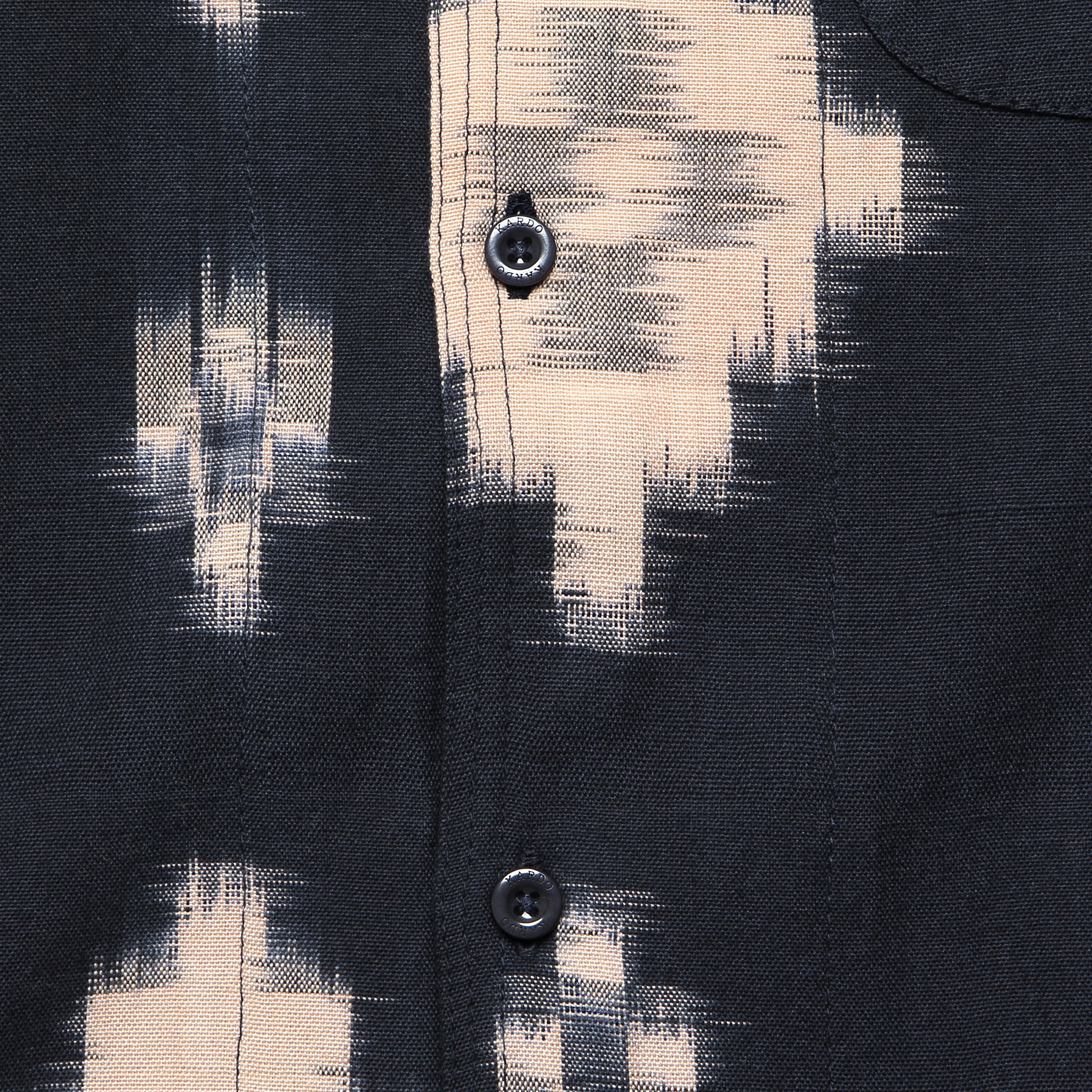 Handwoven Ikat Shirt - Black - Image 3
