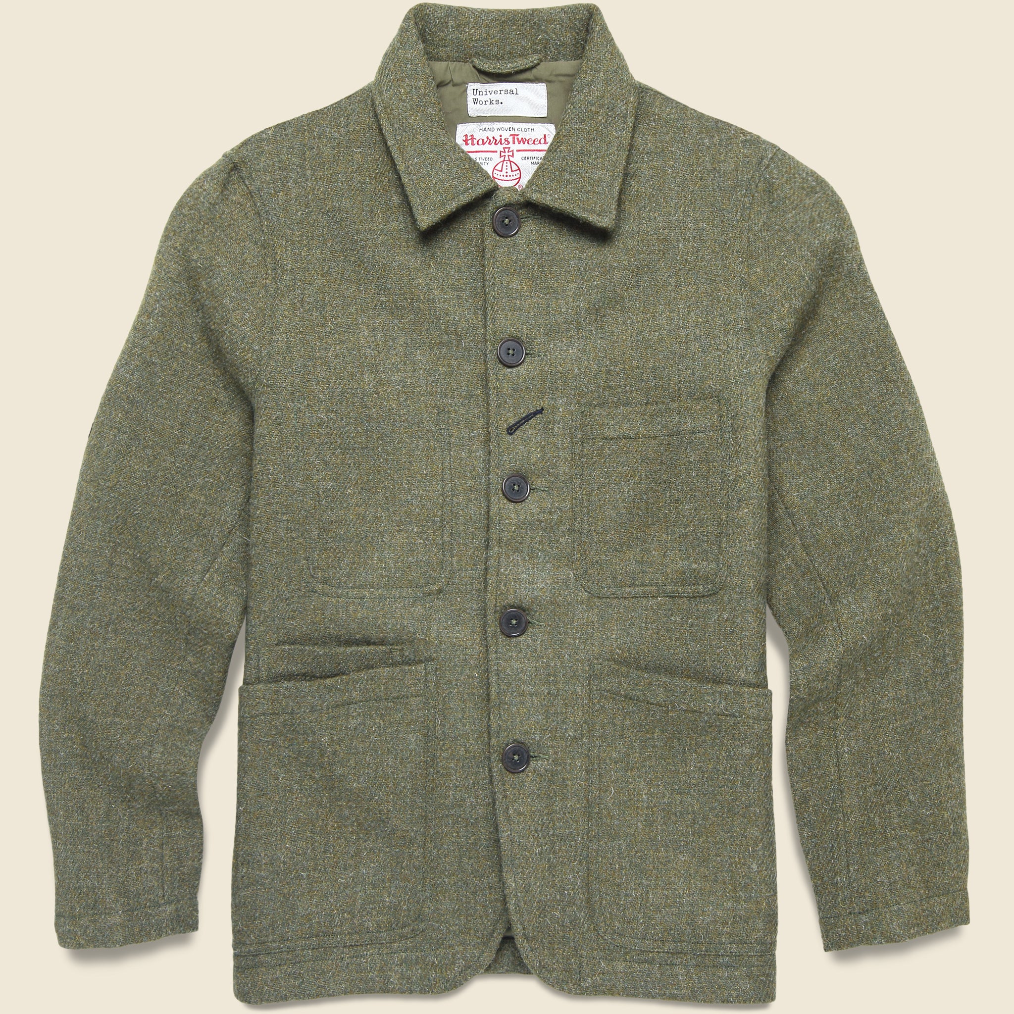 Harris Tweed Bakers Chore Jacket - Green