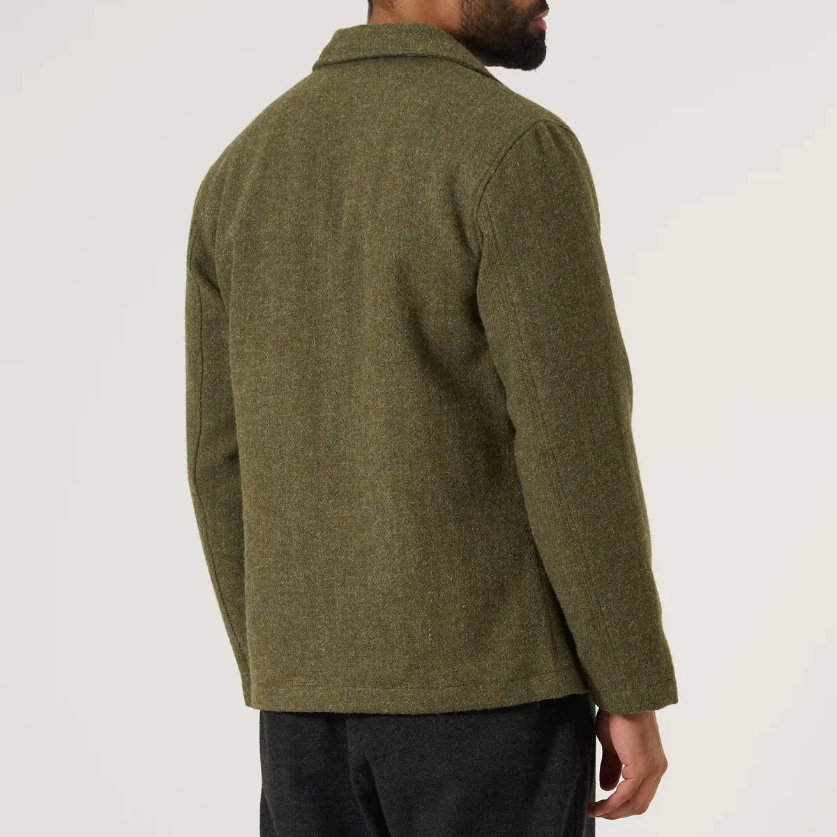 Harris Tweed Bakers Chore Jacket - Green - Image 3