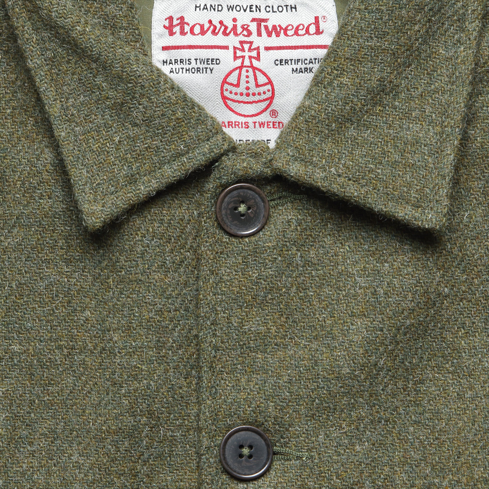 Harris Tweed Bakers Chore Jacket - Green - Image 5
