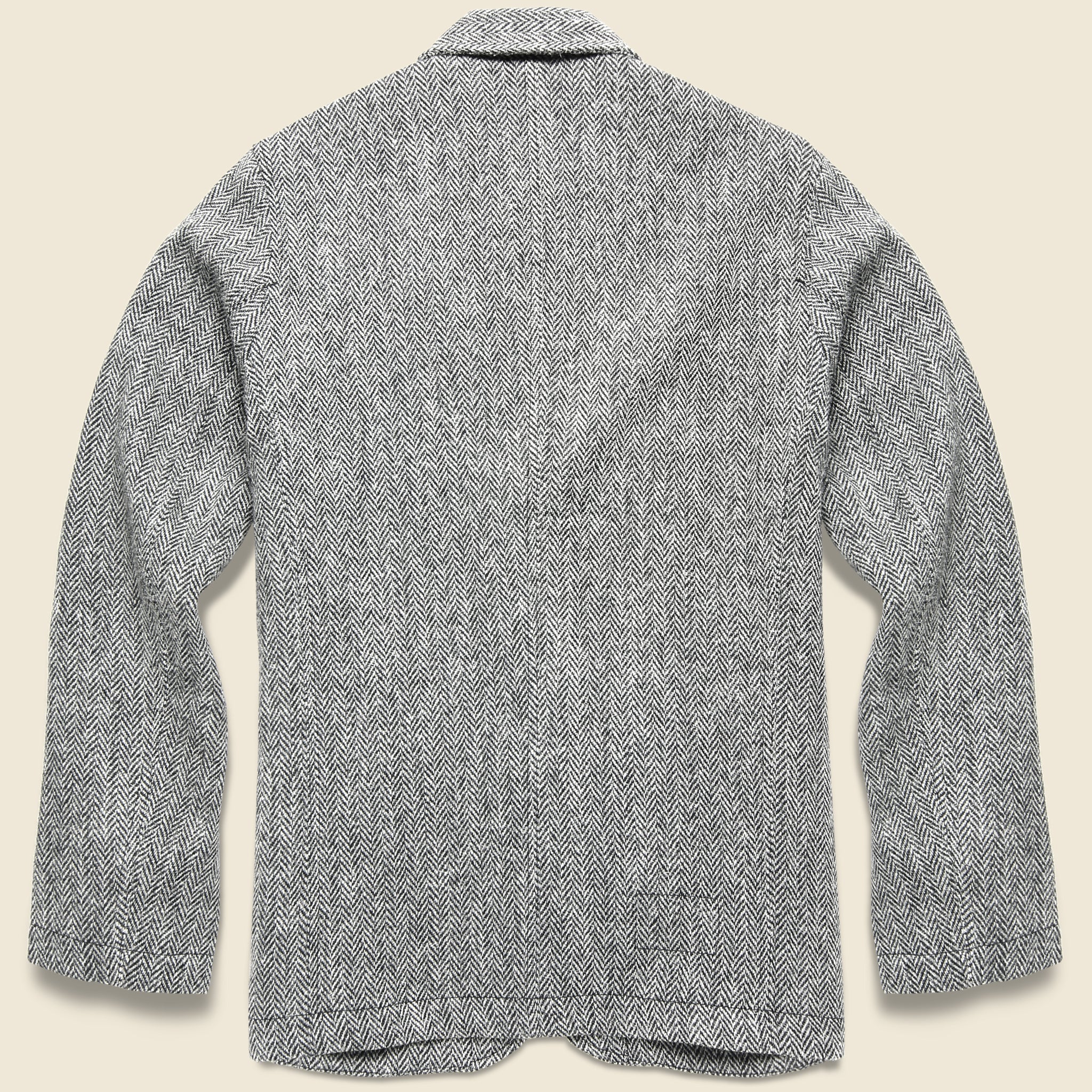 Harris Tweed Bakers Jacket - Grey Herringbone - Image 2