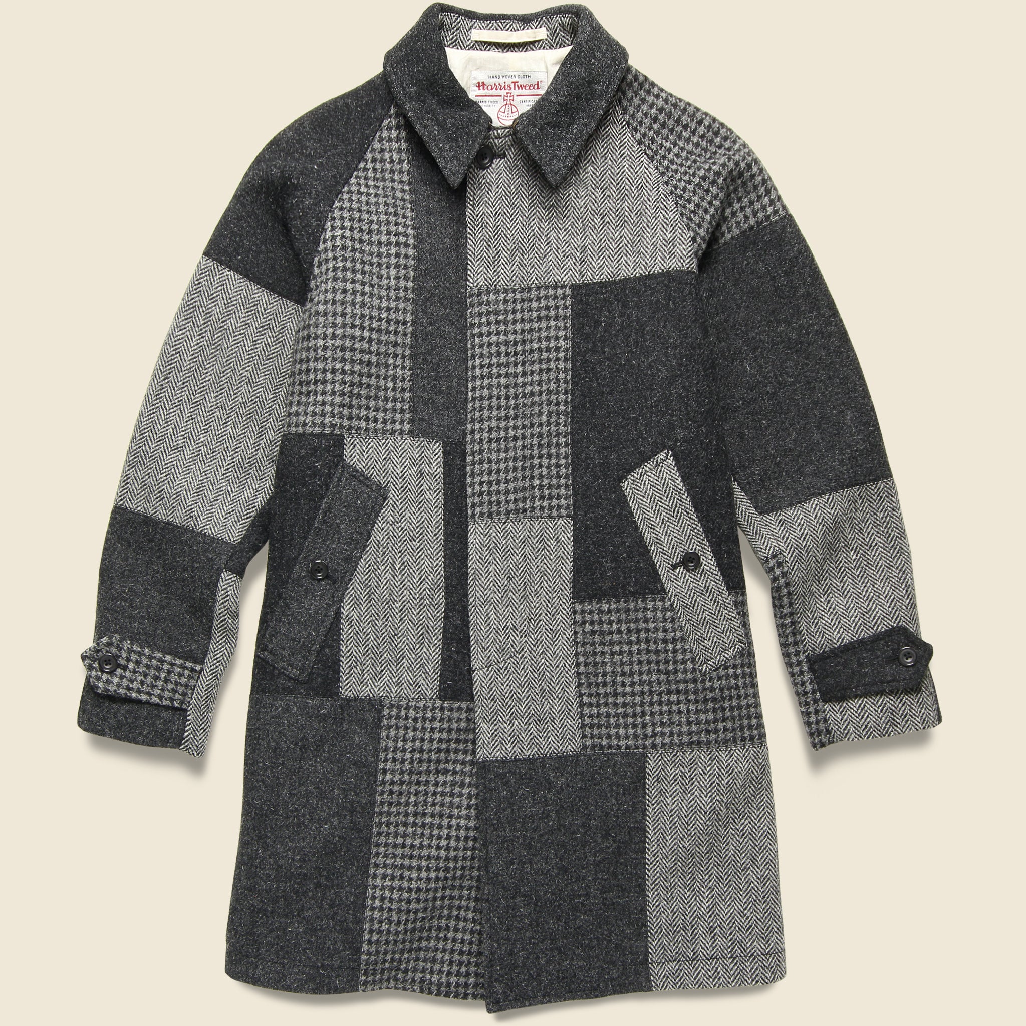 Harris Tweed Patchwork Coat - Grey