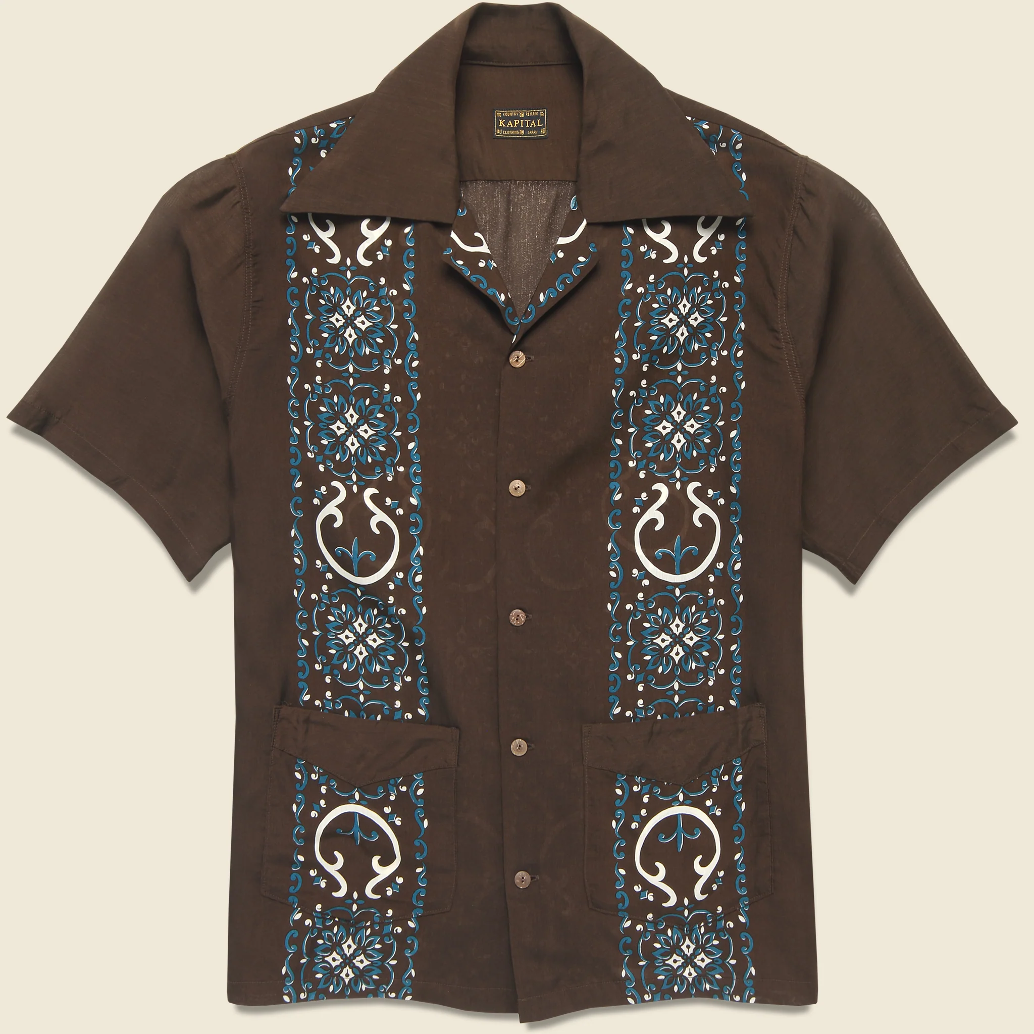 Havananaja Silk Rayon Cuba Shirt - Brown