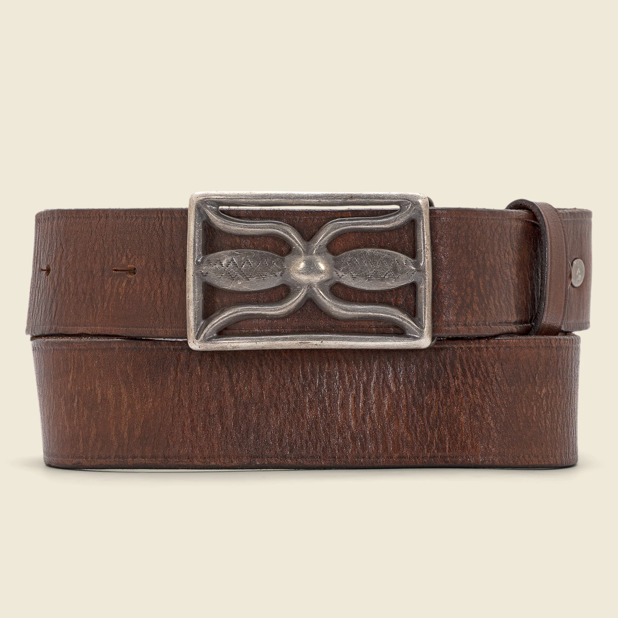 Hawkins Belt - Brown/Vintage Silver